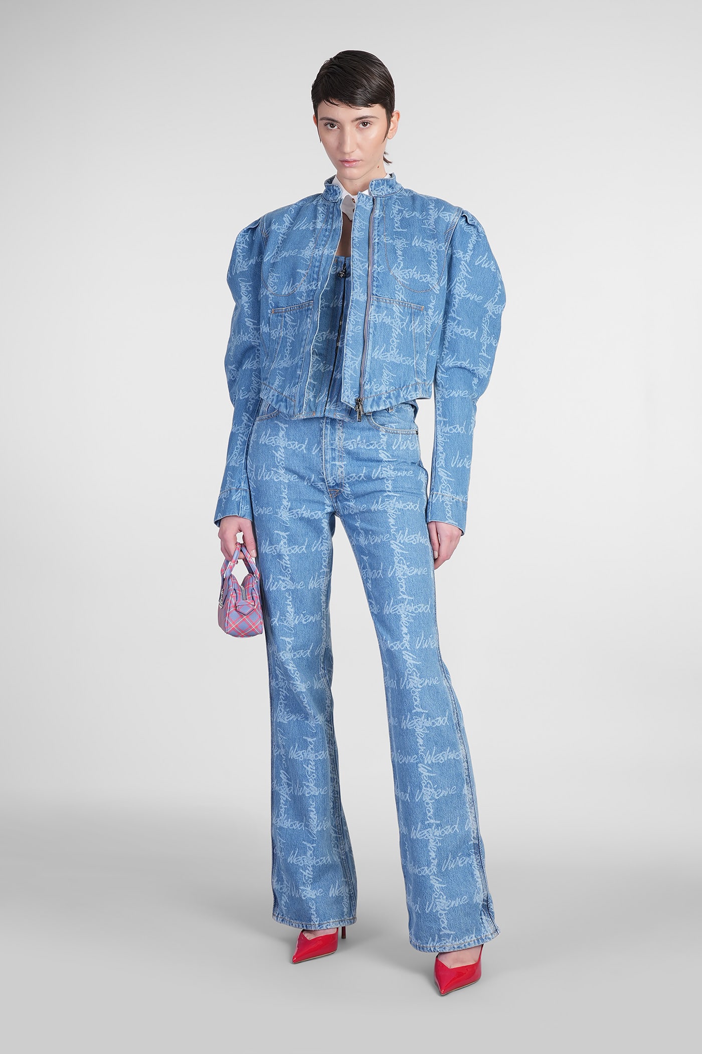 Vivienne Westwood Monogram P Ray Flared Jeans In Denim