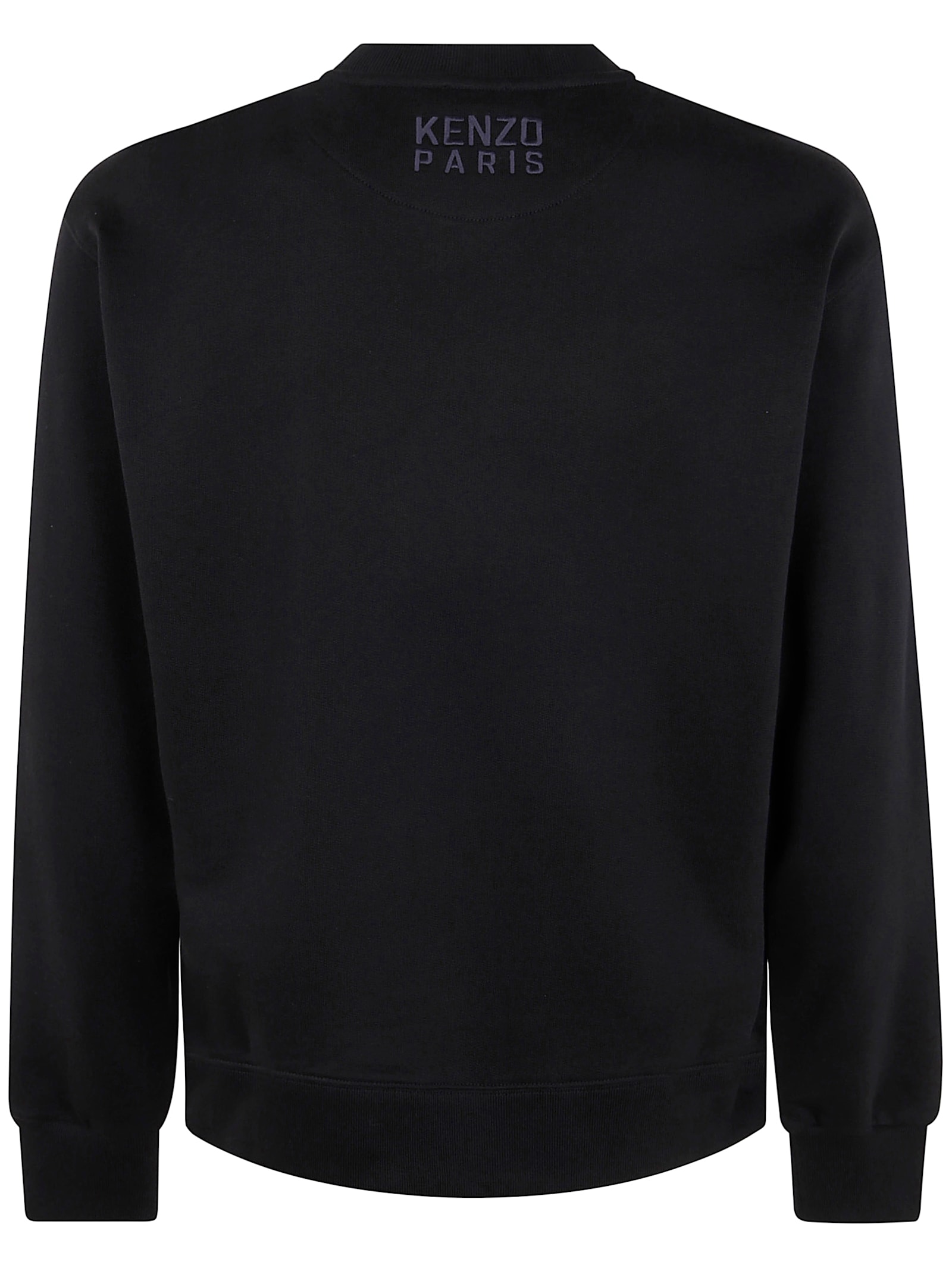 Kenzo Cotton Sweatshirt With Happy Tiger Patch In Black