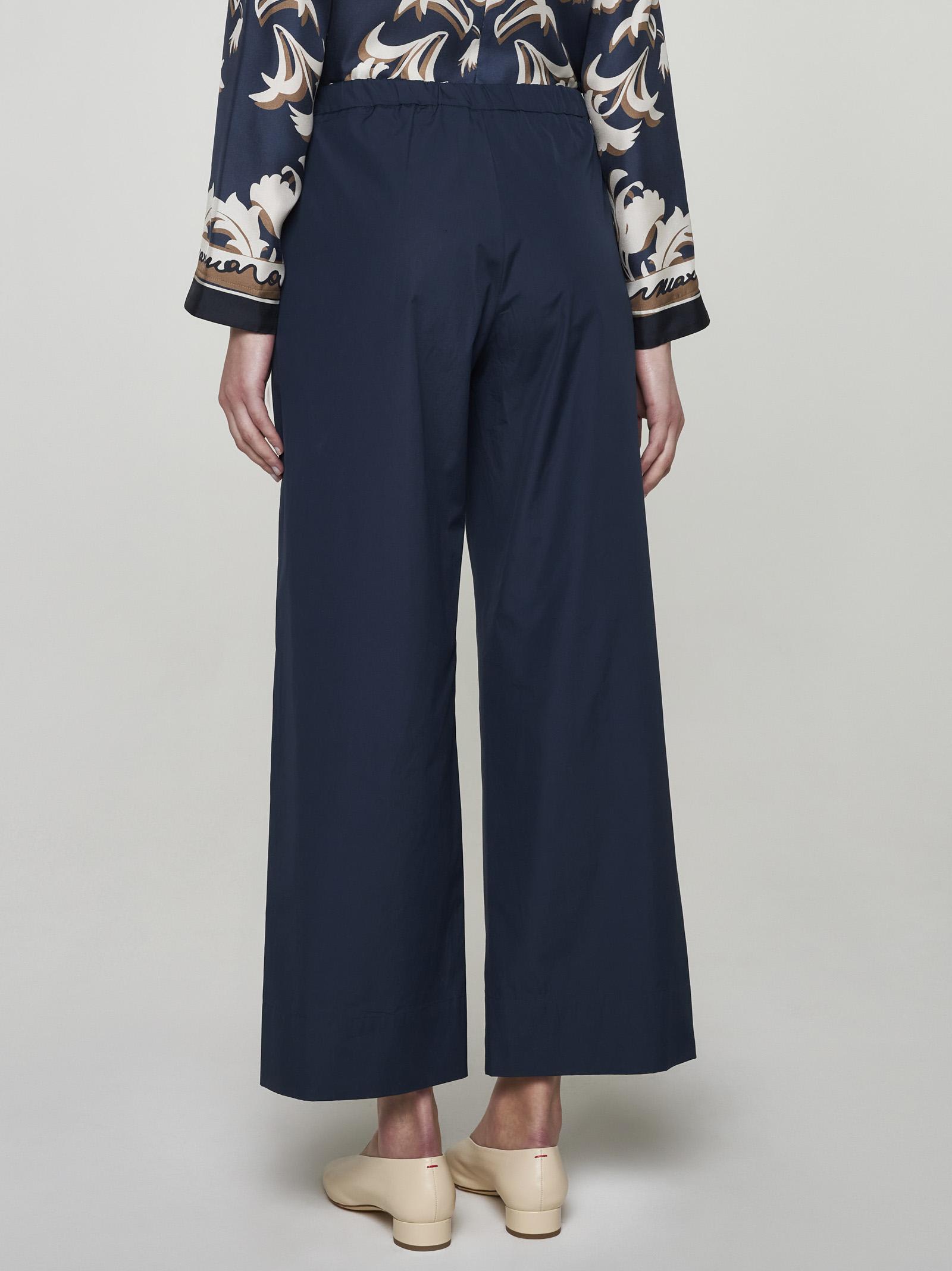 Shop 's Max Mara Argento Cotton Trousers In Blue