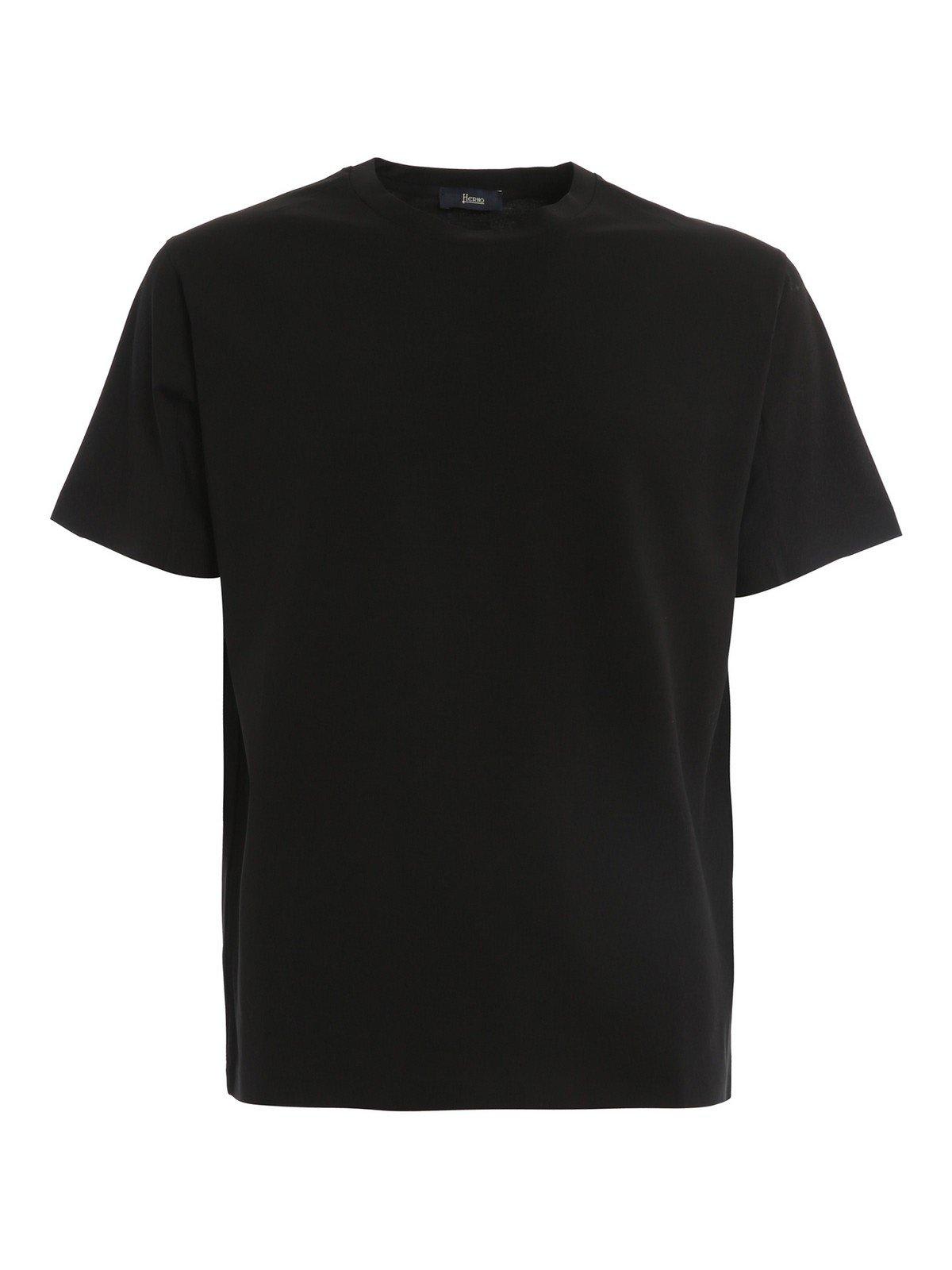 Shop Herno Short-sleeved Crewneck T-shirt In Black
