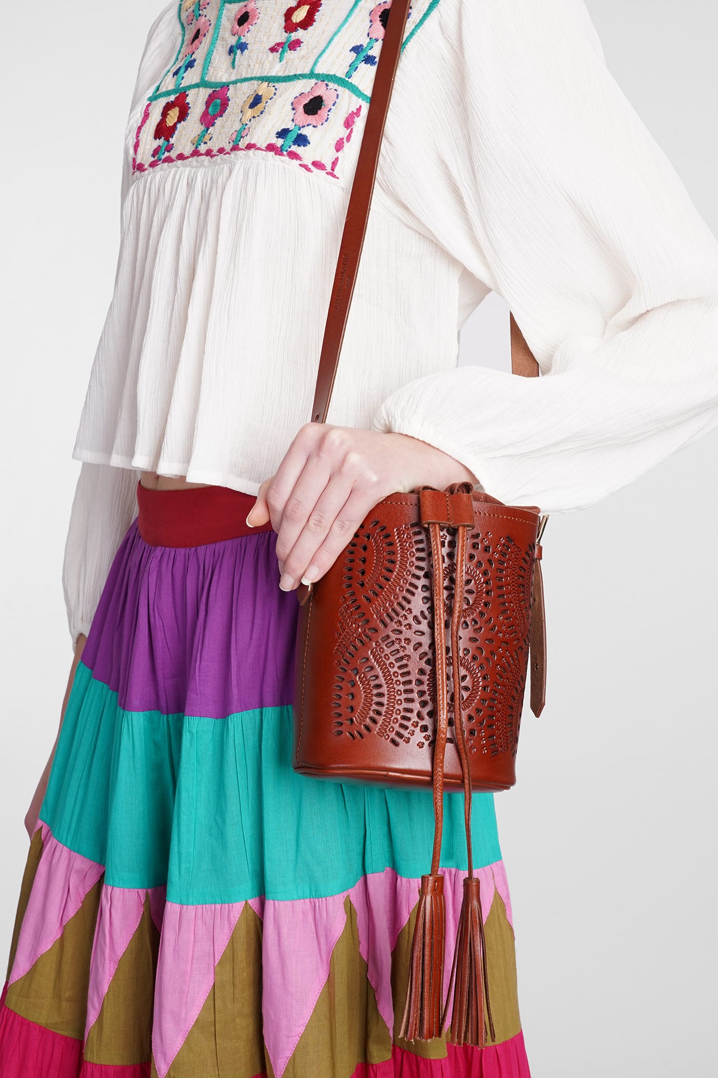 Shop Antik Batik Galy Shoulder Bag In Brown Leather