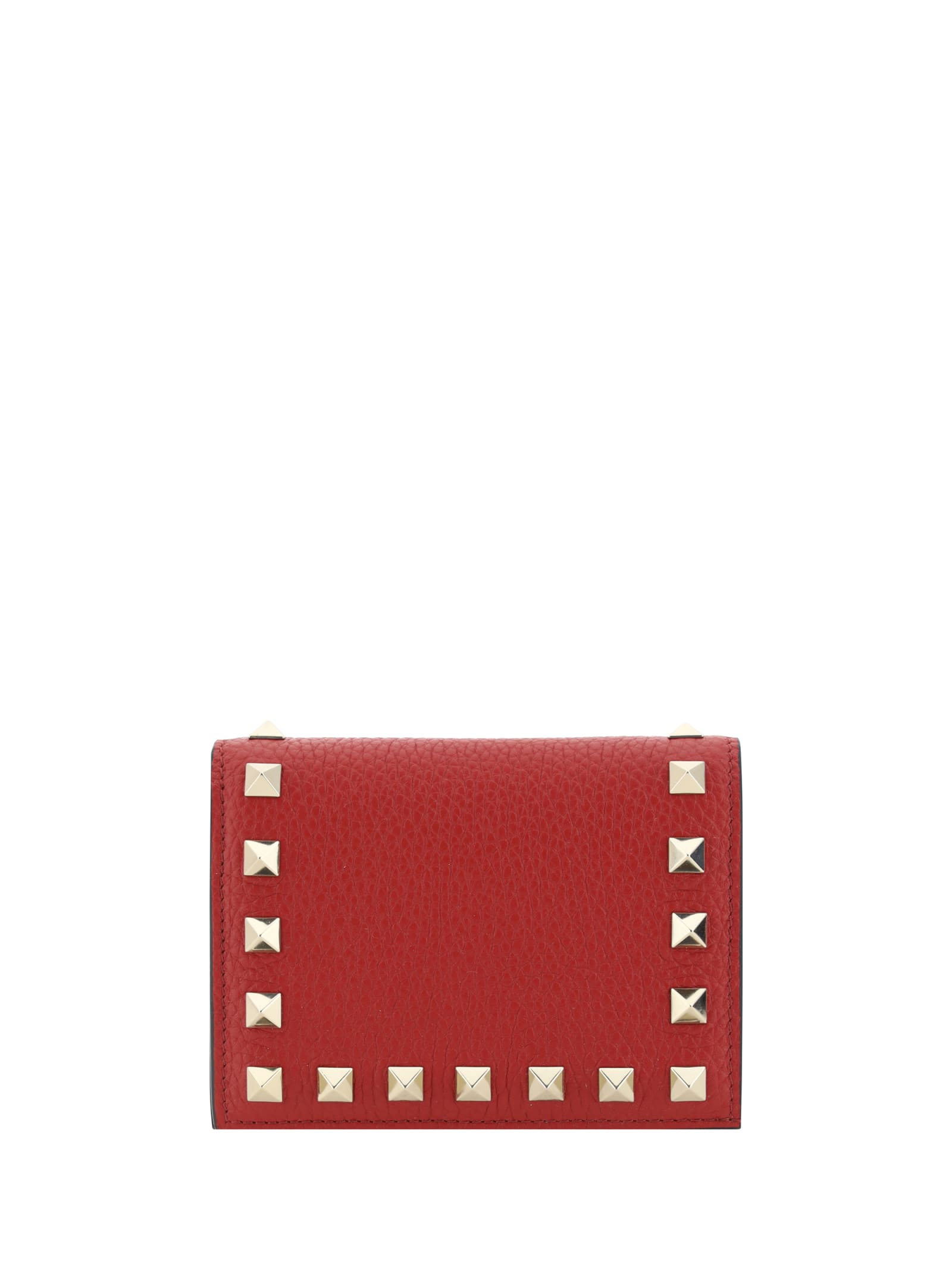 Shop Valentino Garavani Rockstud Wallet In Rosso V