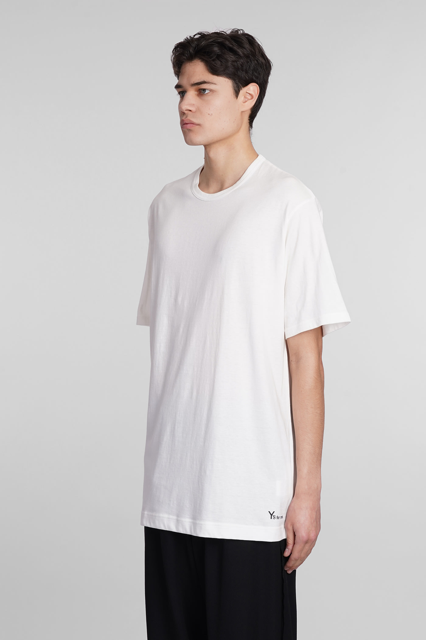 Shop Yohji Yamamoto T-shirt In White Cotton