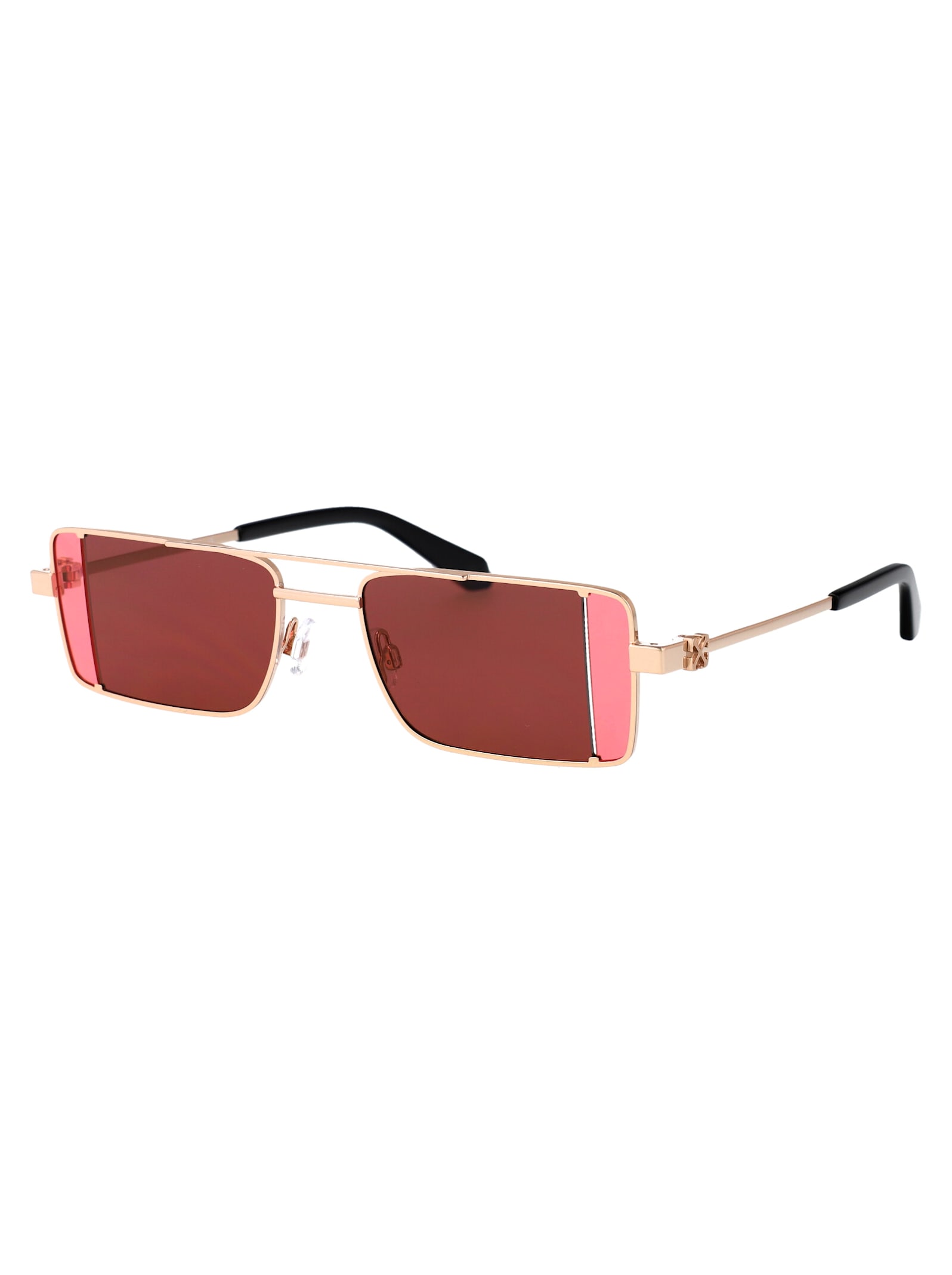 Off-white Cortez Sunglasses In Gold Burgundy