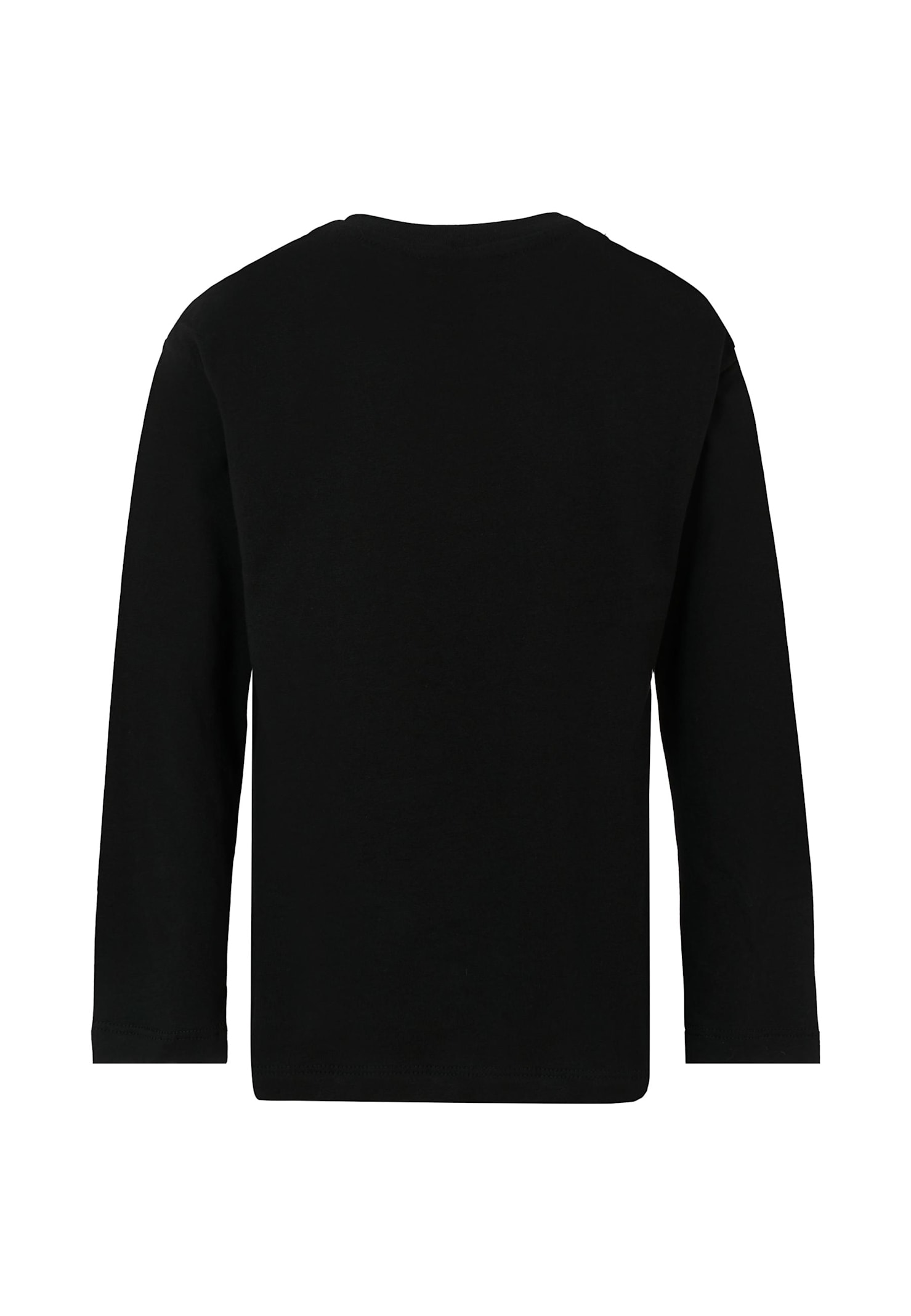 Msgm Long-sleeve Logo-print T-shirt In Black