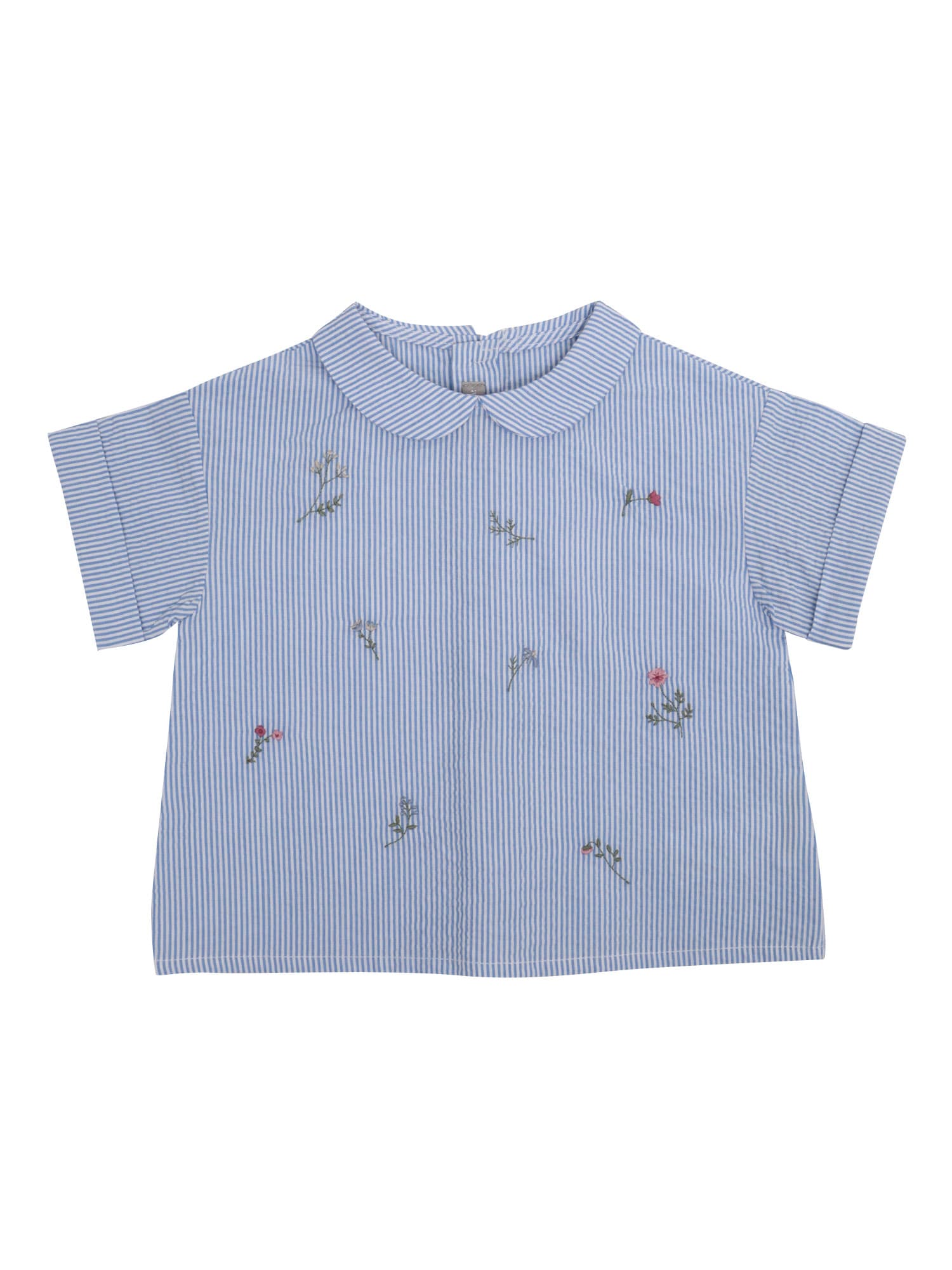 Shop Il Gufo Shirt With Floral Embroidery In Purple