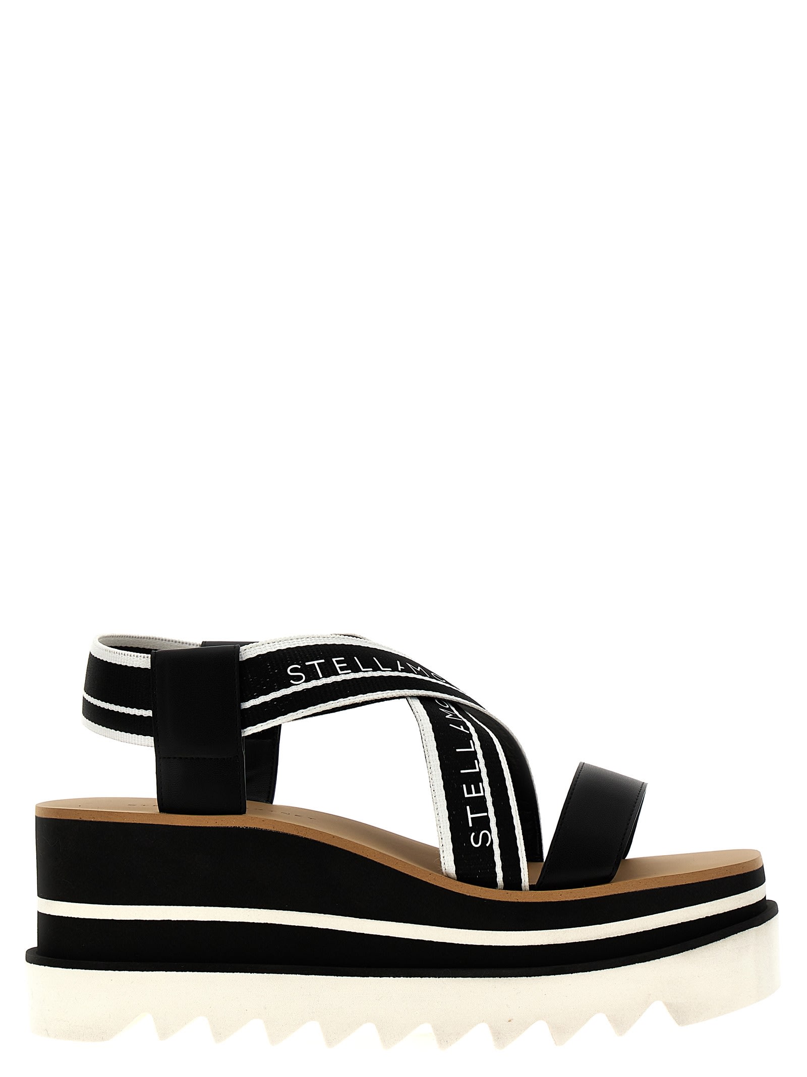 Shop Stella Mccartney Sandal Sneak Elyse In White/black