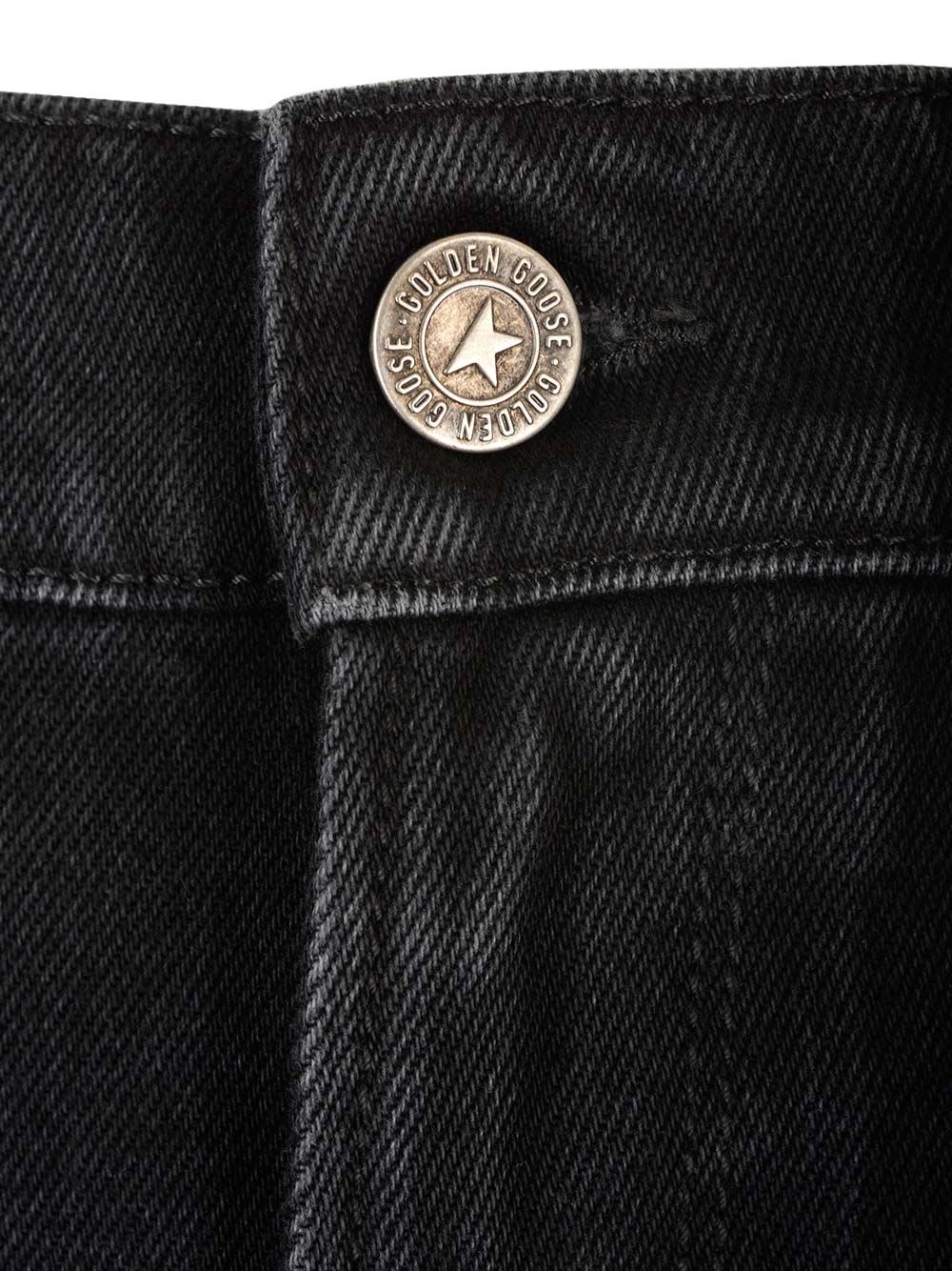 Golden Goose Wide-leg Denim Trousers In Black