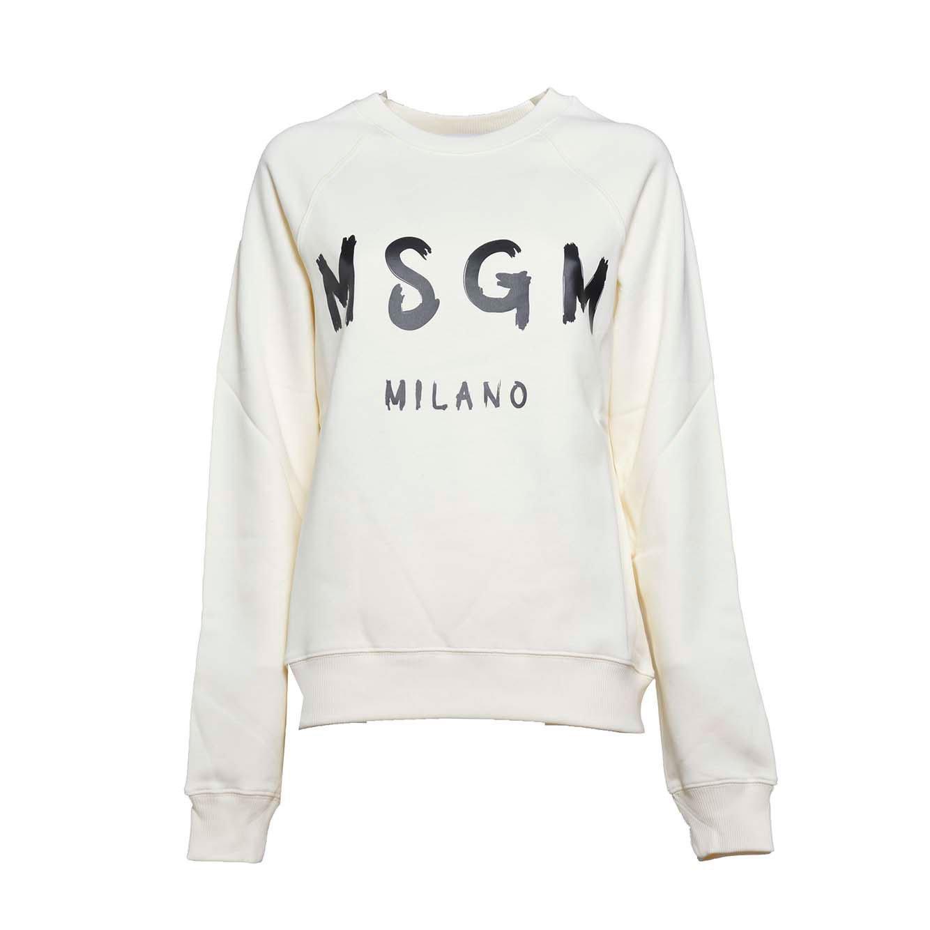 Msgm Logo Printed Ribbed Sweatshirt