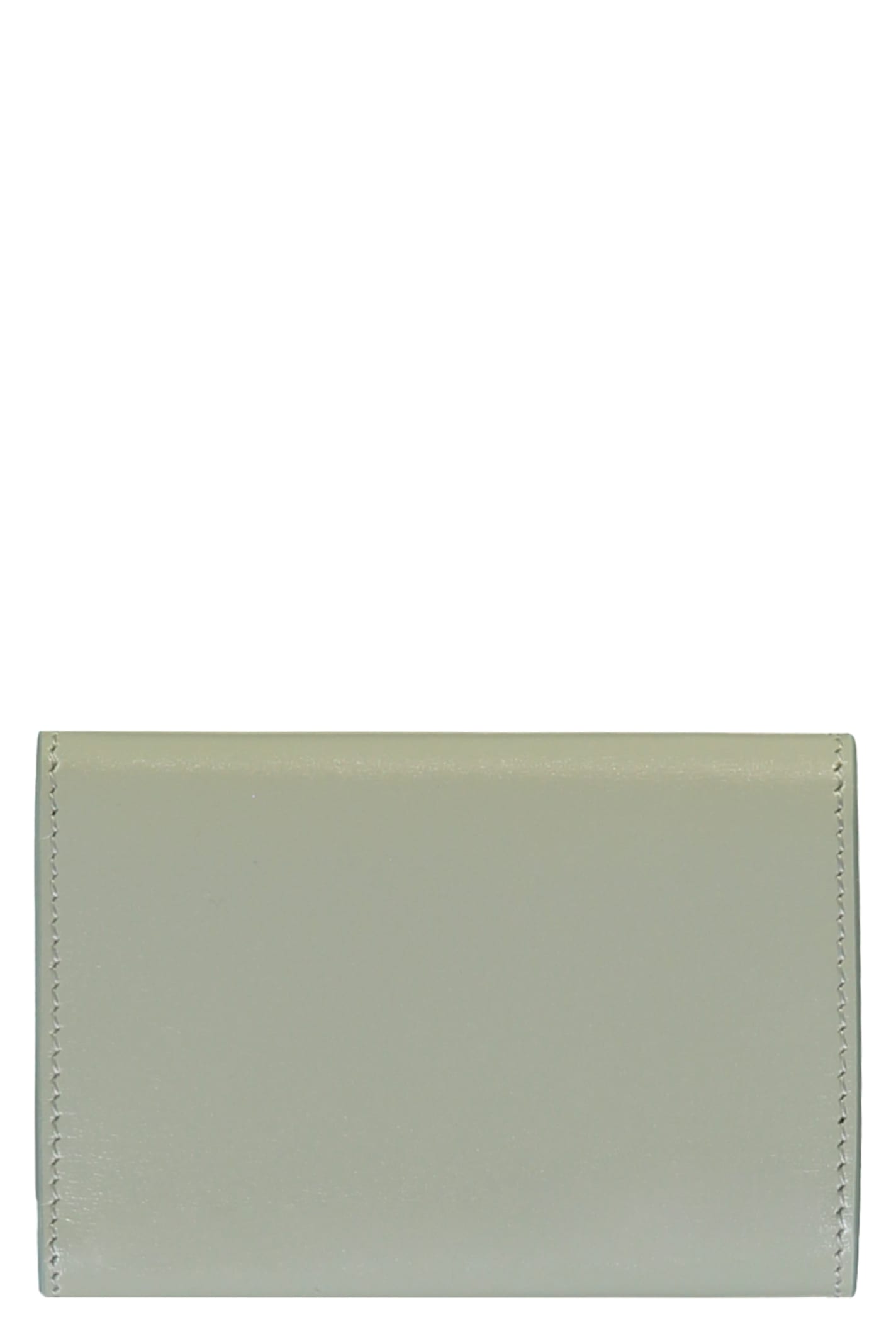 Shop Jil Sander Small Leather Flap-over Wallet In Heather Grey