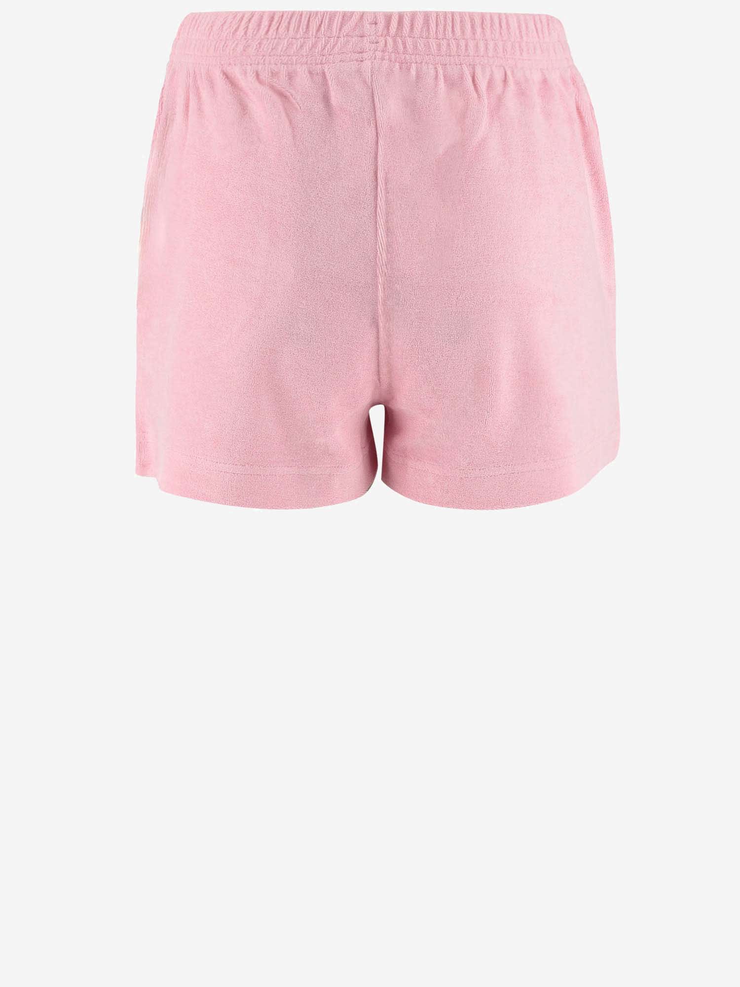 Shop Patou Cotton Terry Short Pants With Logo In Pink