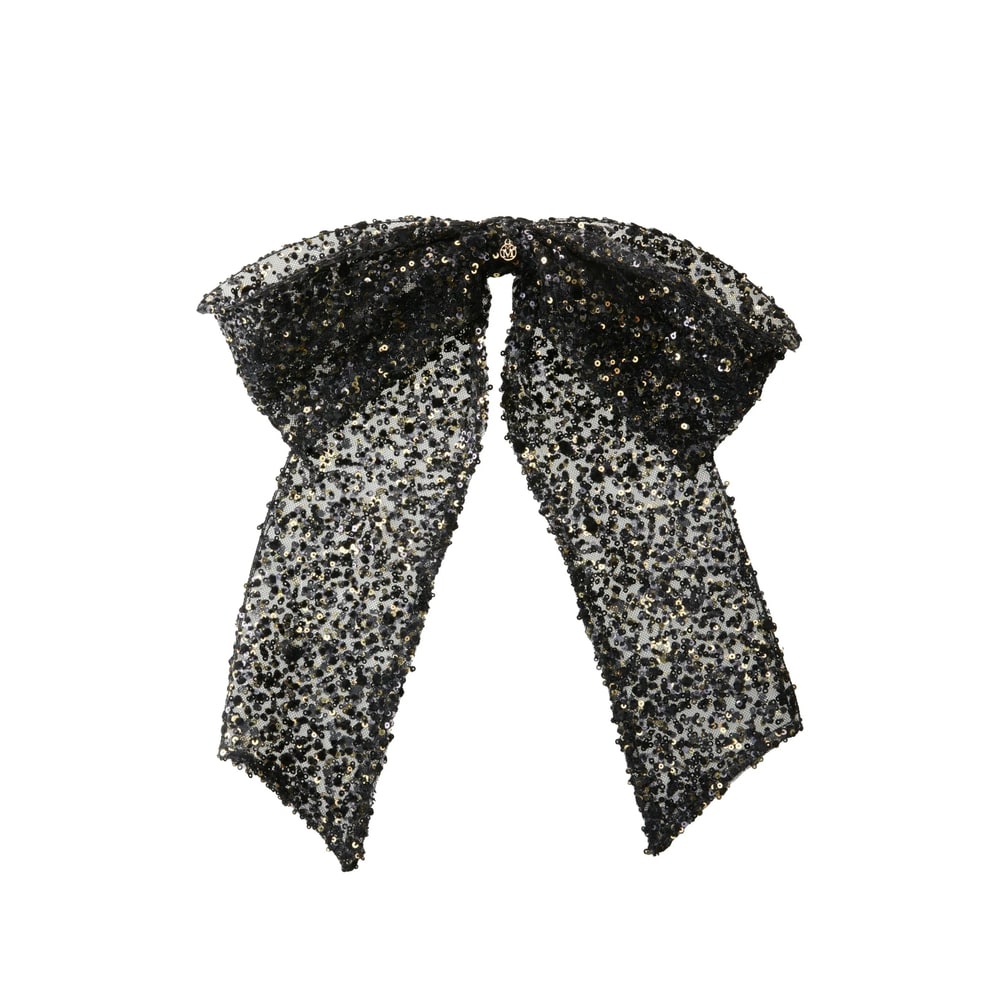 Maison Michel Sequin-embellished Bow Tie In Gray