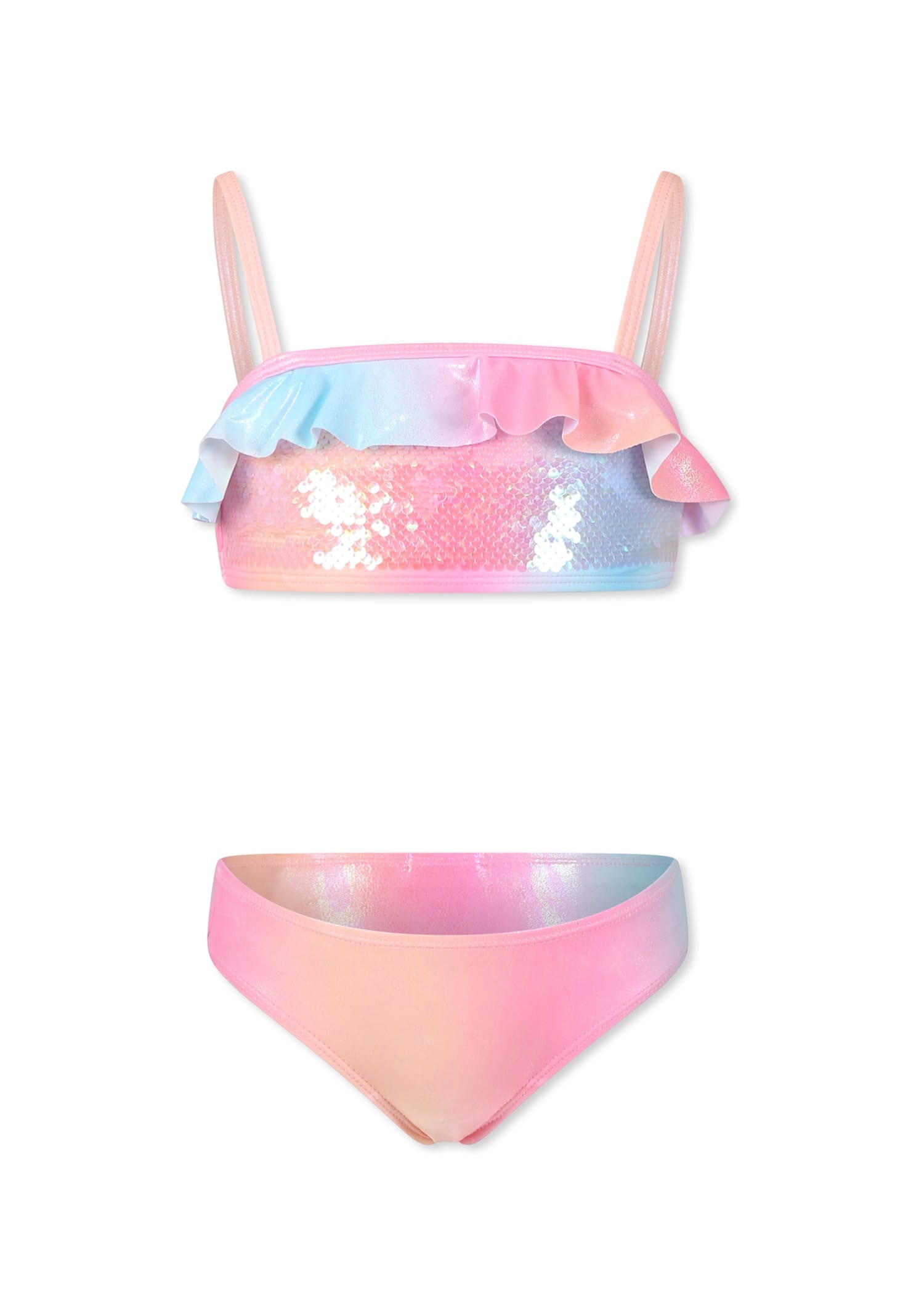 Billieblush Multicolor Bikini For Girl With Sequins In Multicolor