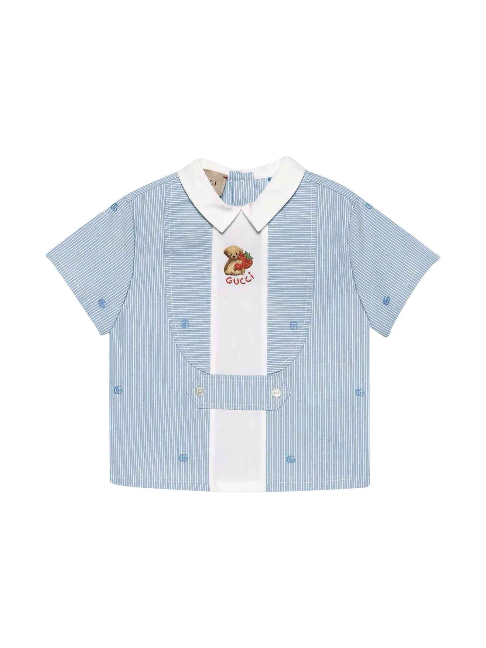 Gucci Blue Striped Shirt Baby Boy