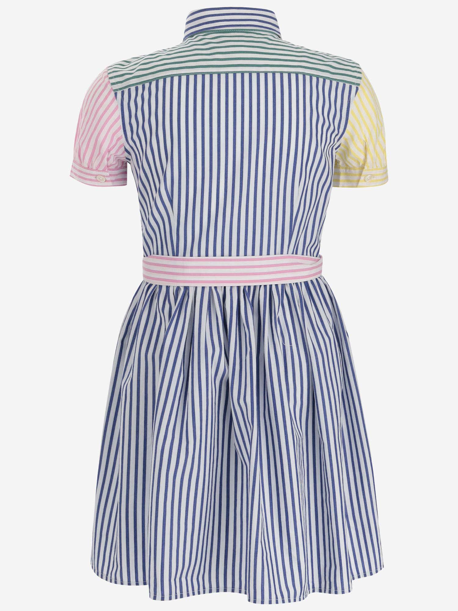Shop Polo Ralph Lauren Cotton Dress With Striped Pattern In Red