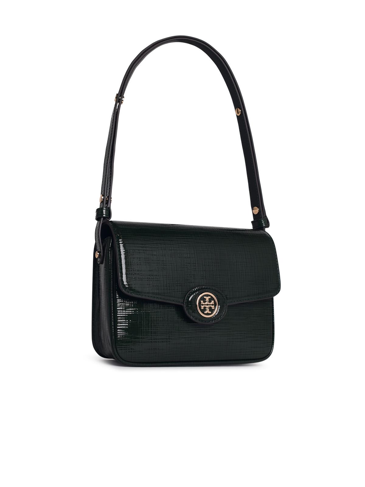 Shop Tory Burch Robinson Green Embossed Leather Crossbody Bag