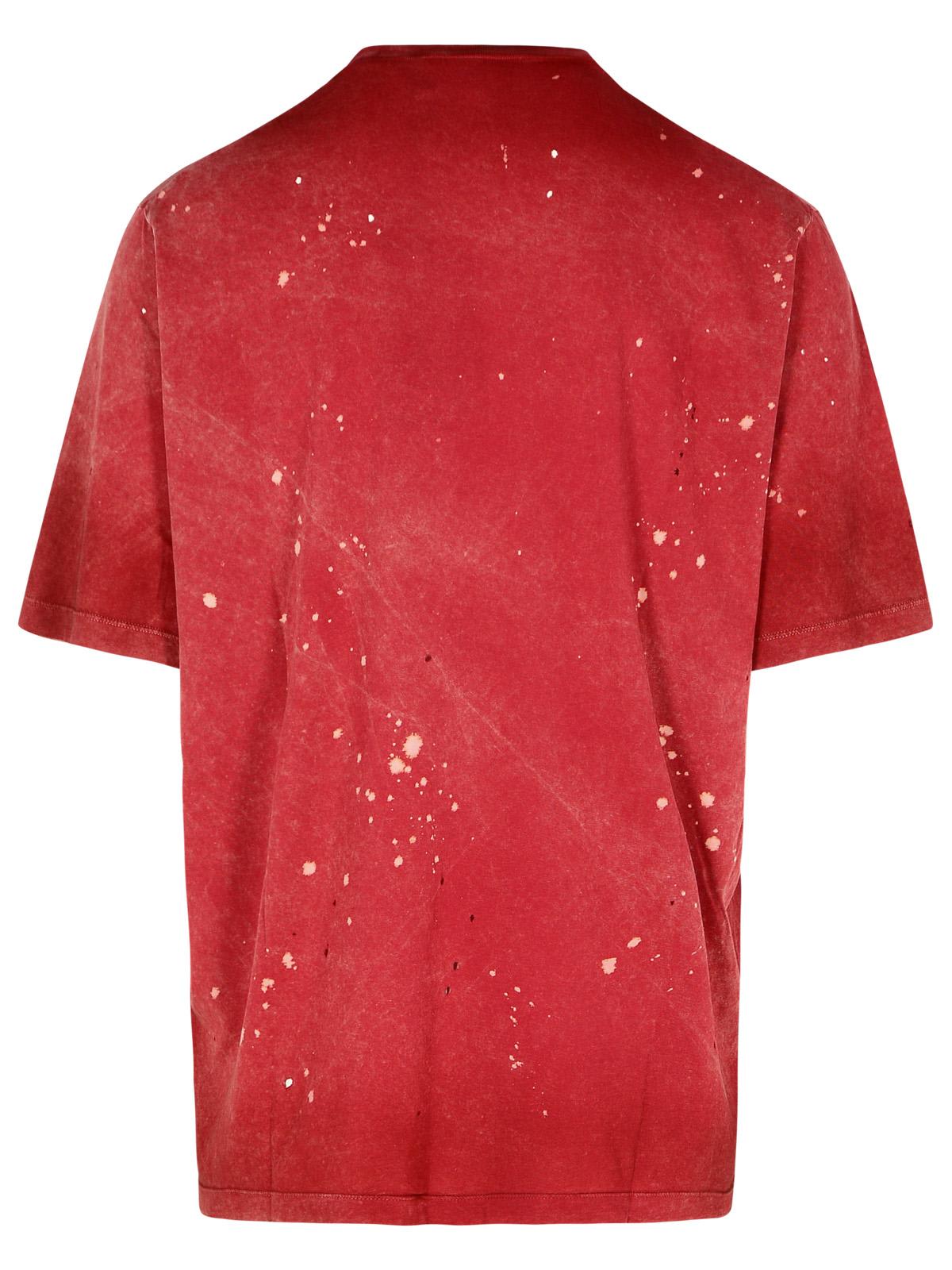 Shop Dsquared2 Red Cotton T-shirt In Cherry Pop