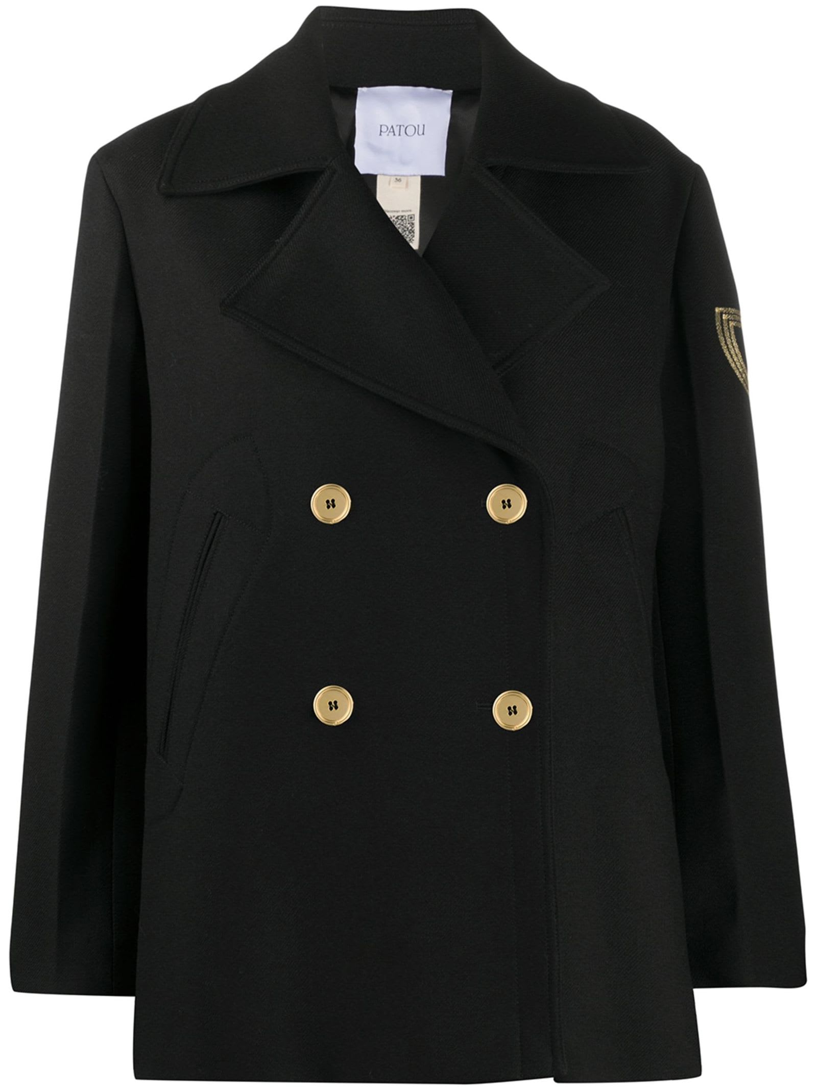 Black Virgin Wool Peacoat