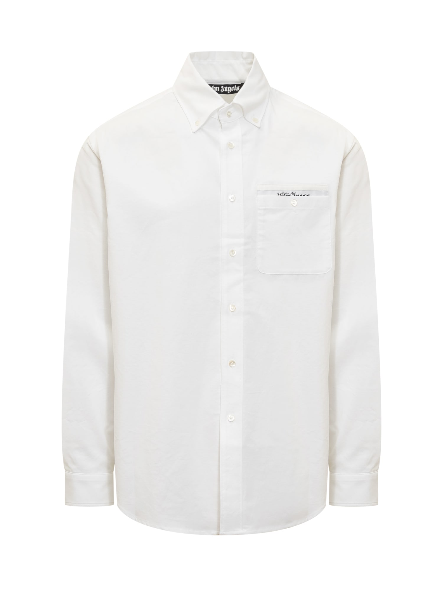 Shop Palm Angels Shirt With Pocket In White