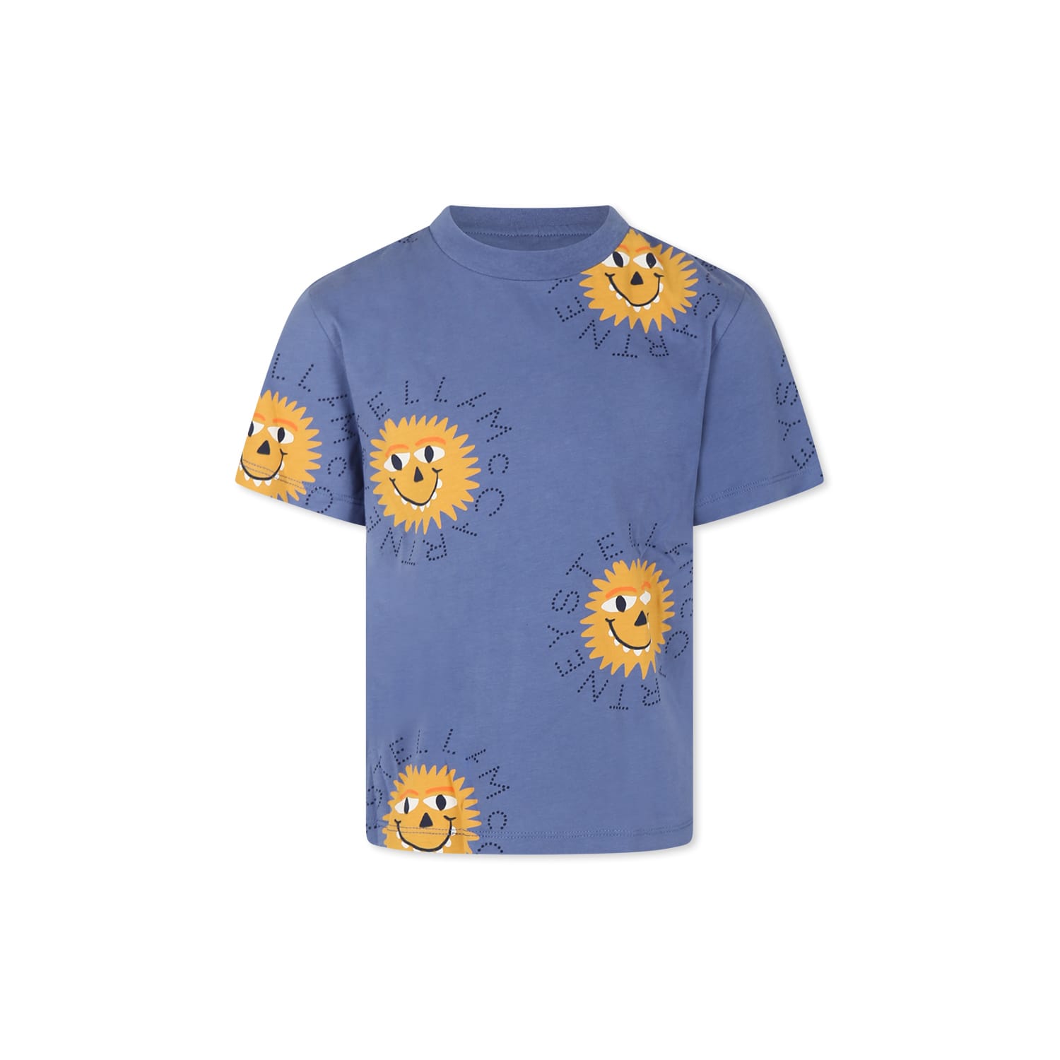 Stella Mccartney Kids' Blue T-shirt For Boy With Monsters