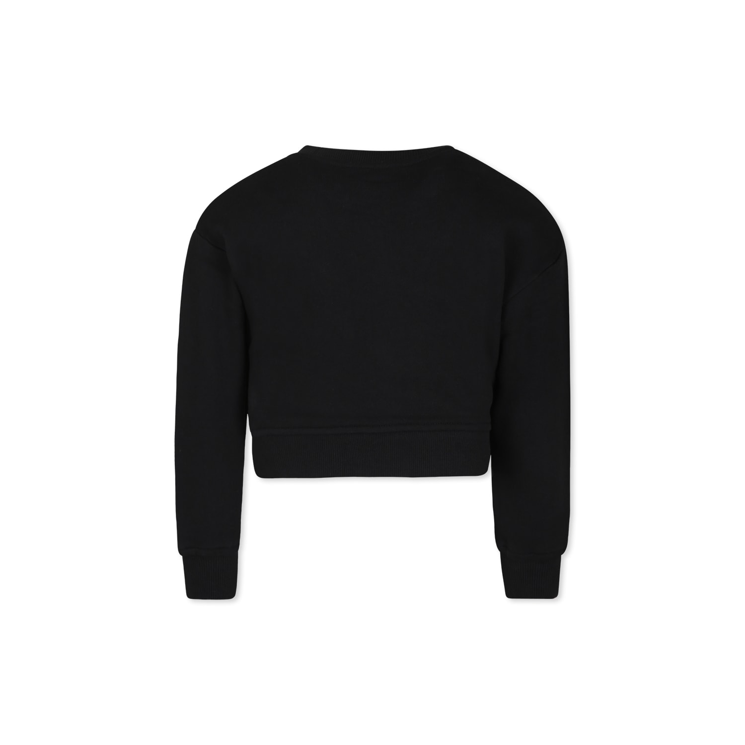 Shop Marc Jacobs Black Cropped Sweat-shirt For Girl With Logo In Nero