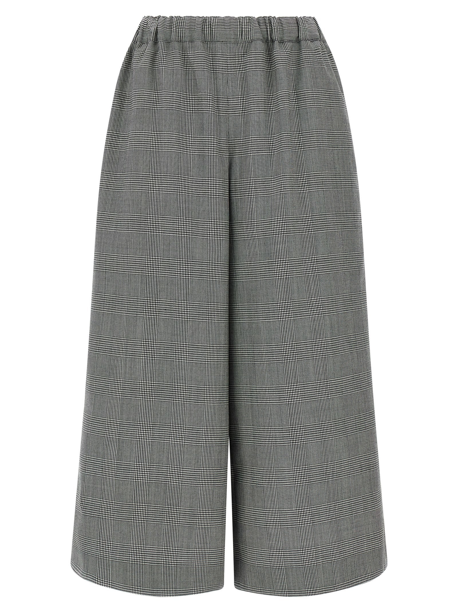 Comme Des Garçons Checked Wool Trousers Wide Leg In Gray