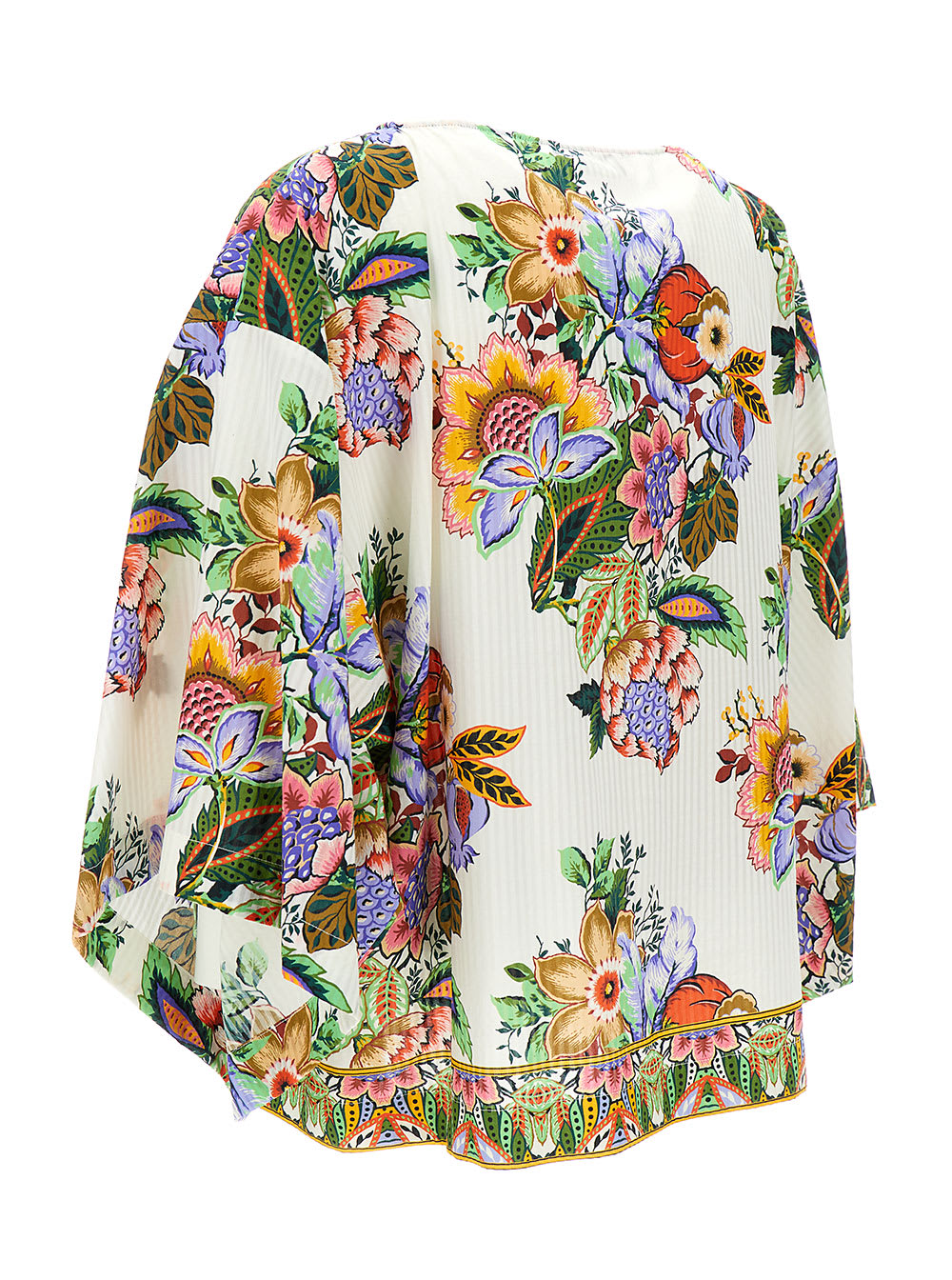 Shop Etro Multicolor Blosue With All-over Floreal Print In Cotton And Silk Woman