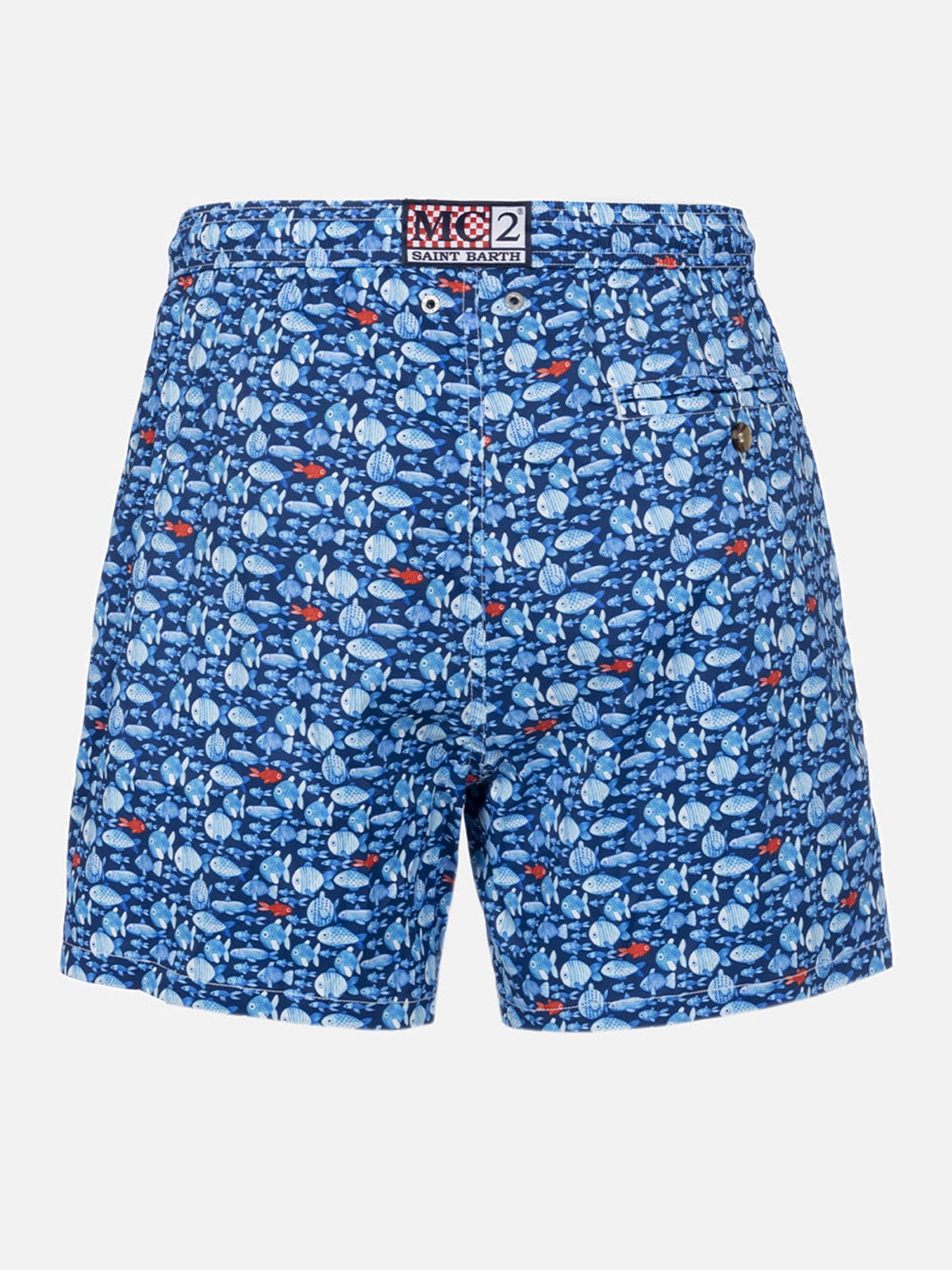 Mc2 Saint Barth Fish-print Swim Shorts In Blue