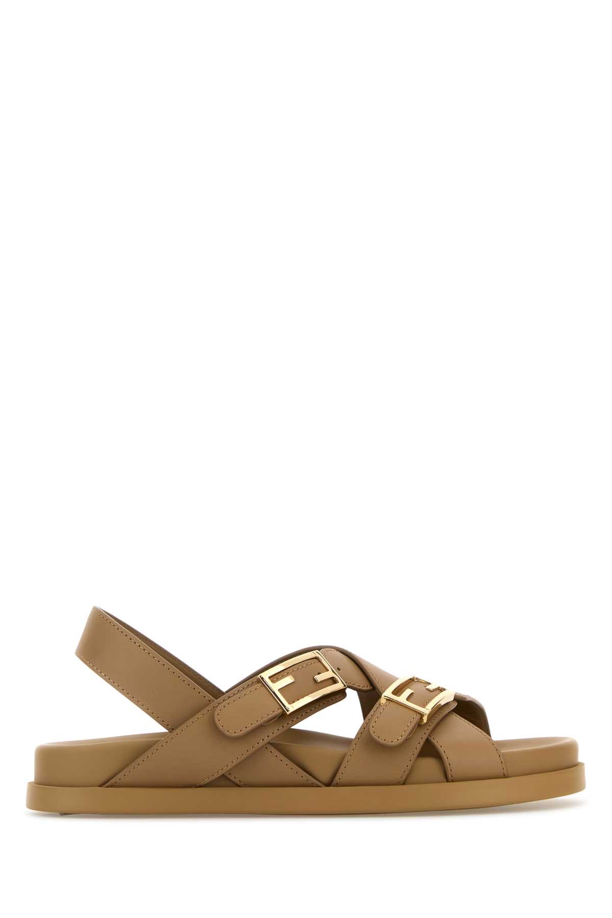 Camel Leather Fendi Feel Sandals