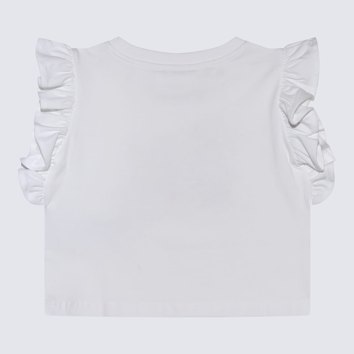 Shop Moschino White Multicolour Cotton Blend T-shirt In Bianco