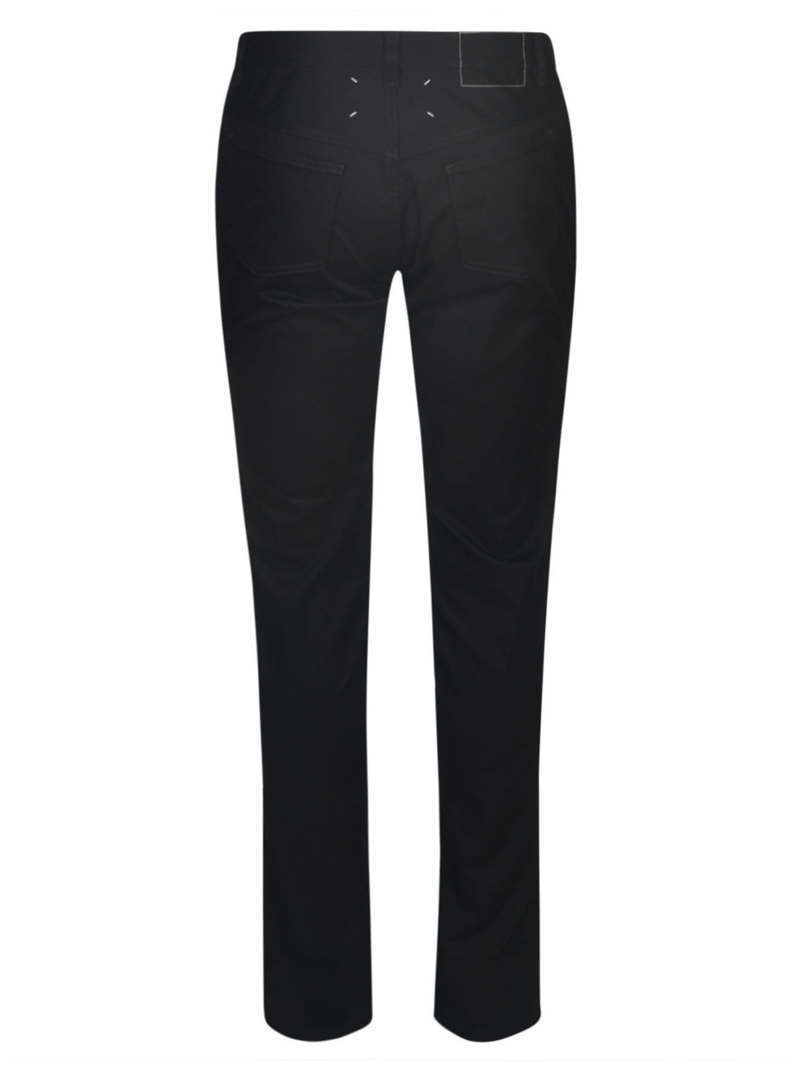 Shop Maison Margiela Fitted Buttoned Trousers In Black