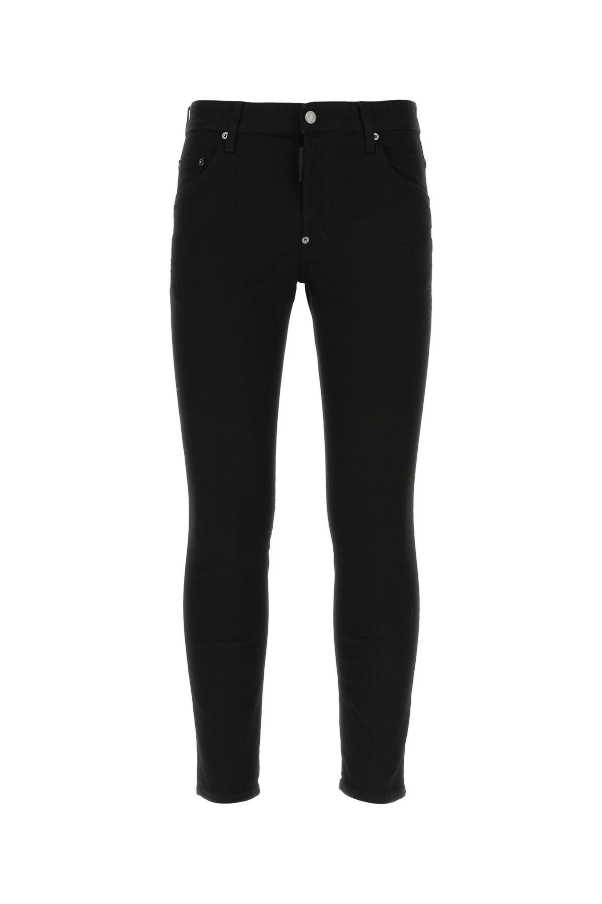 Shop Dsquared2 Black Stretch Denim Skater Jeans In C