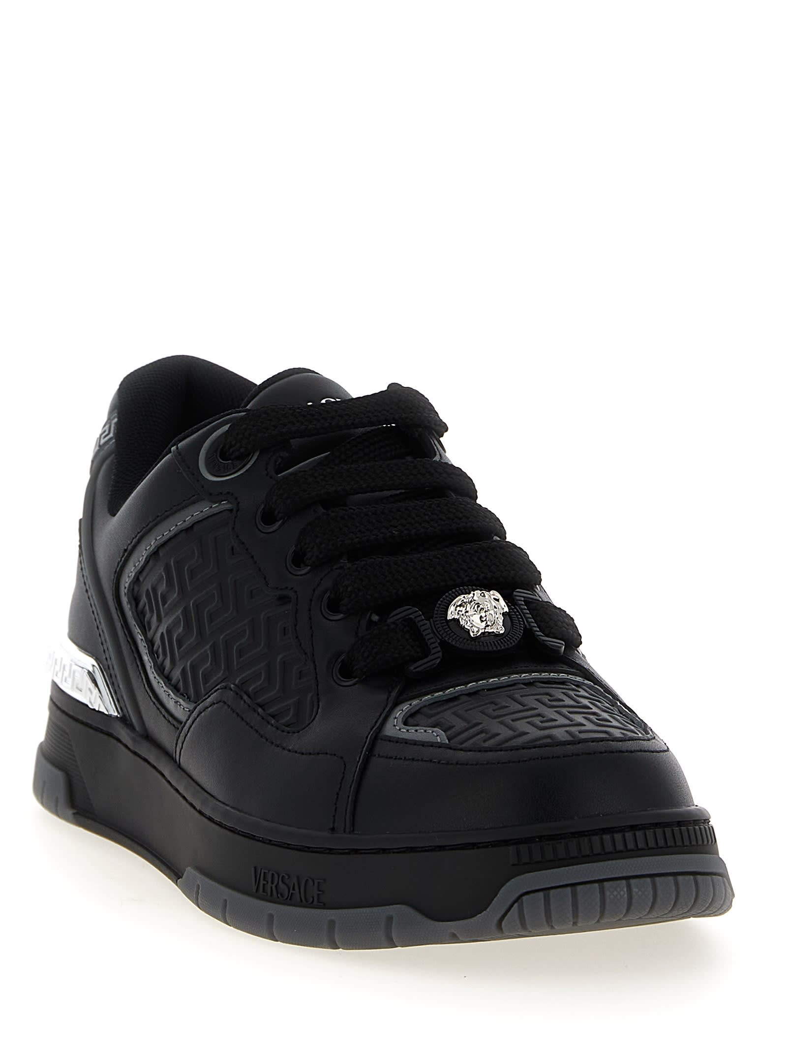 Versace Biggie Basket Sneakers In Black