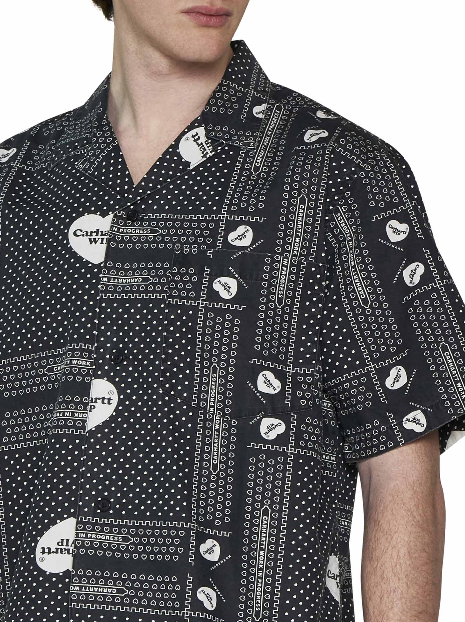 Shop Carhartt Shirt In Heart Bandana Aop, Black