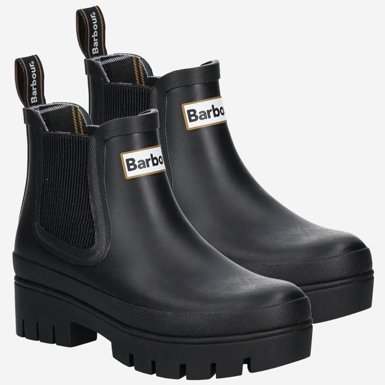 Barbour Halton Rubber Ankle Boots In Black