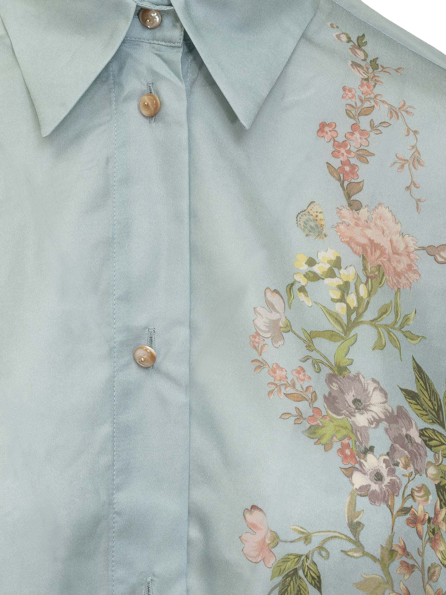 Shop Zimmermann Waverly Shirt In Blue Floral
