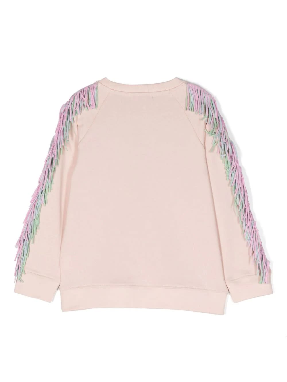 Shop Stella Mccartney Pink Stella Sweatshirt With Fringes