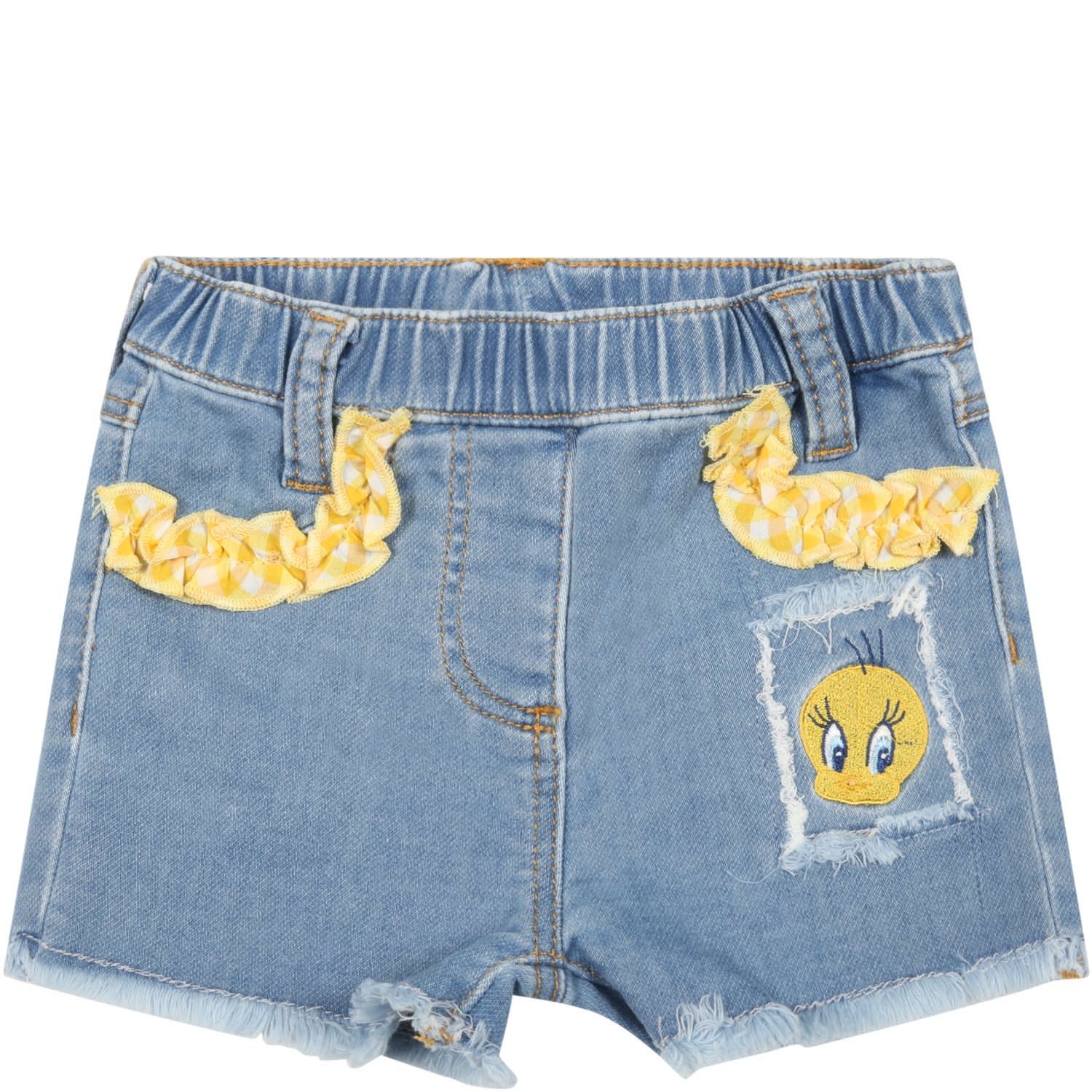 Monnalisa Light-blue Short For Baby Girl With Tweety