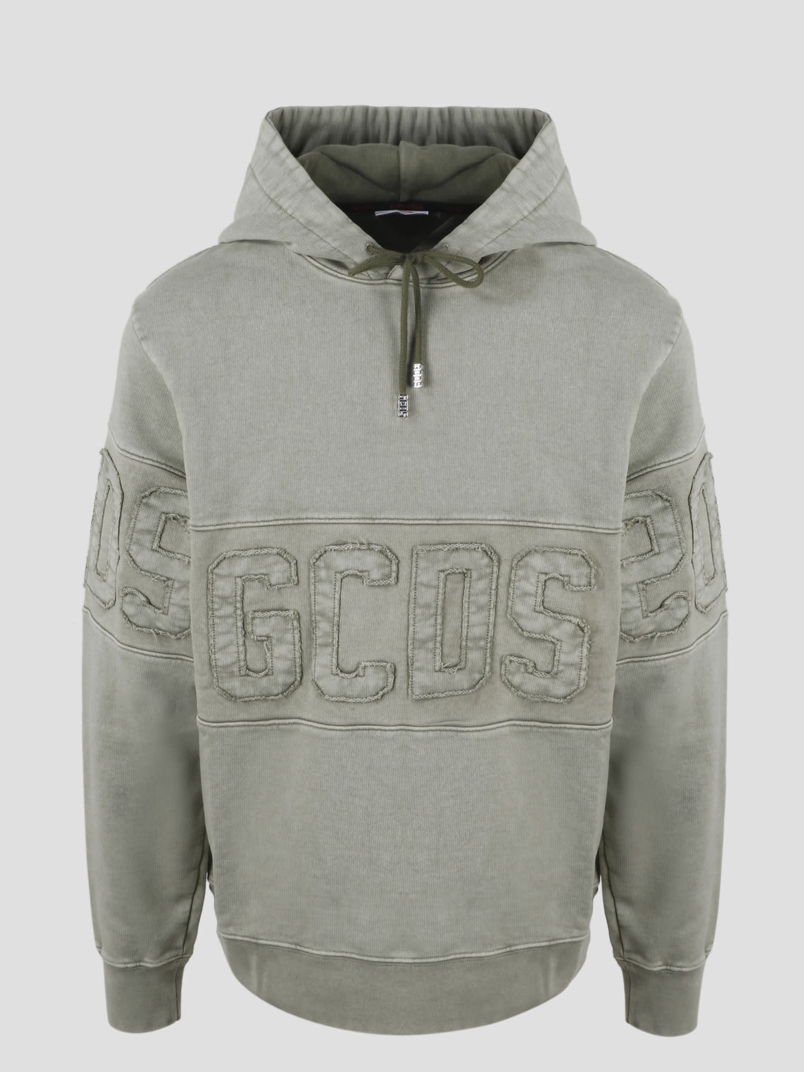 Gcds Overdyed Logo Band Hoodie In Military