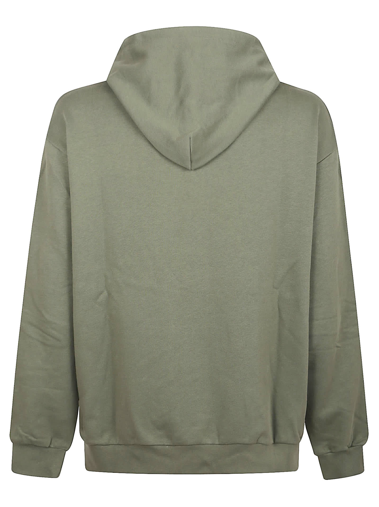 Vision Of Super Hoodie With Embridered Flaming Heart Logo In Green