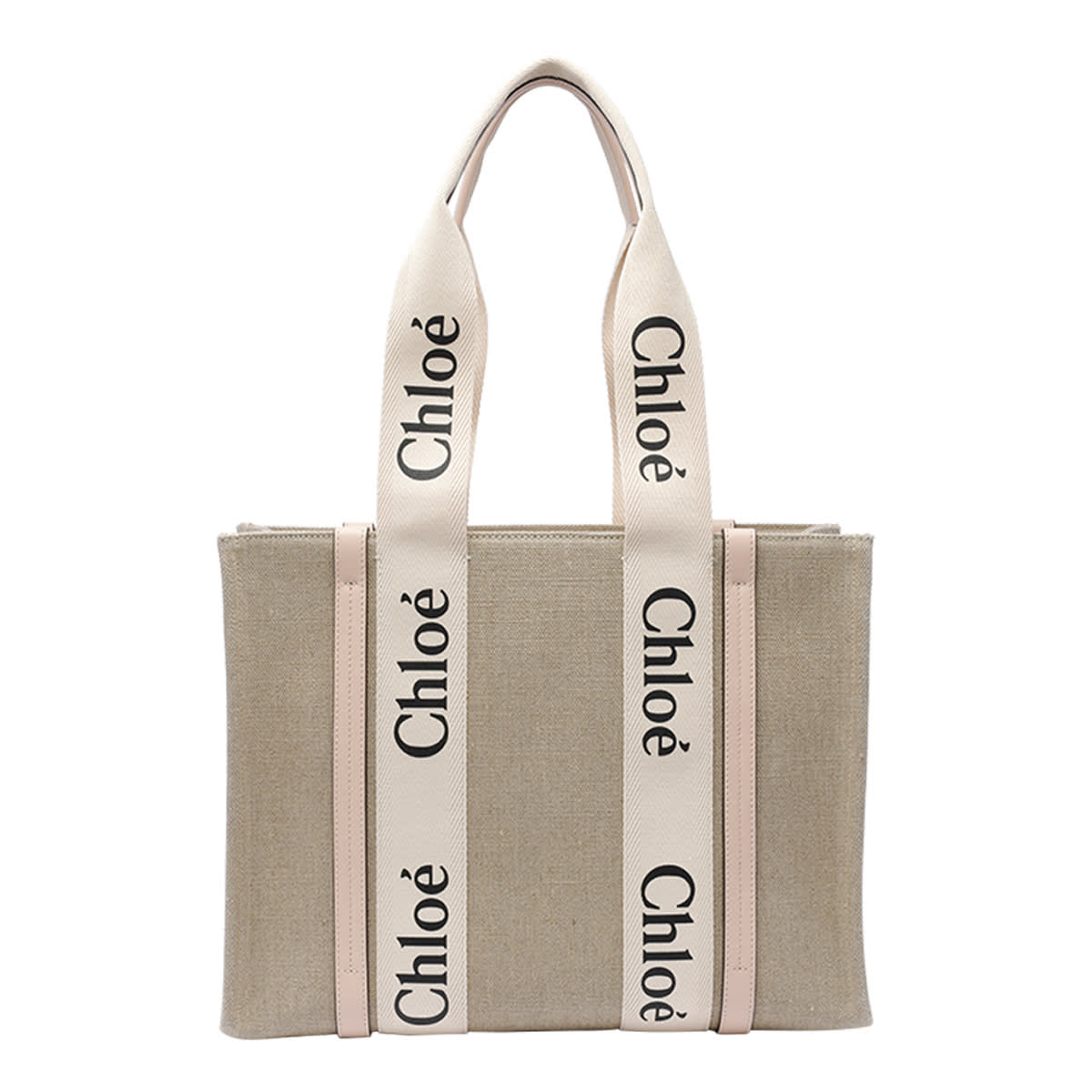 Shop Chloé Medium Woody Tote Bag In Beige