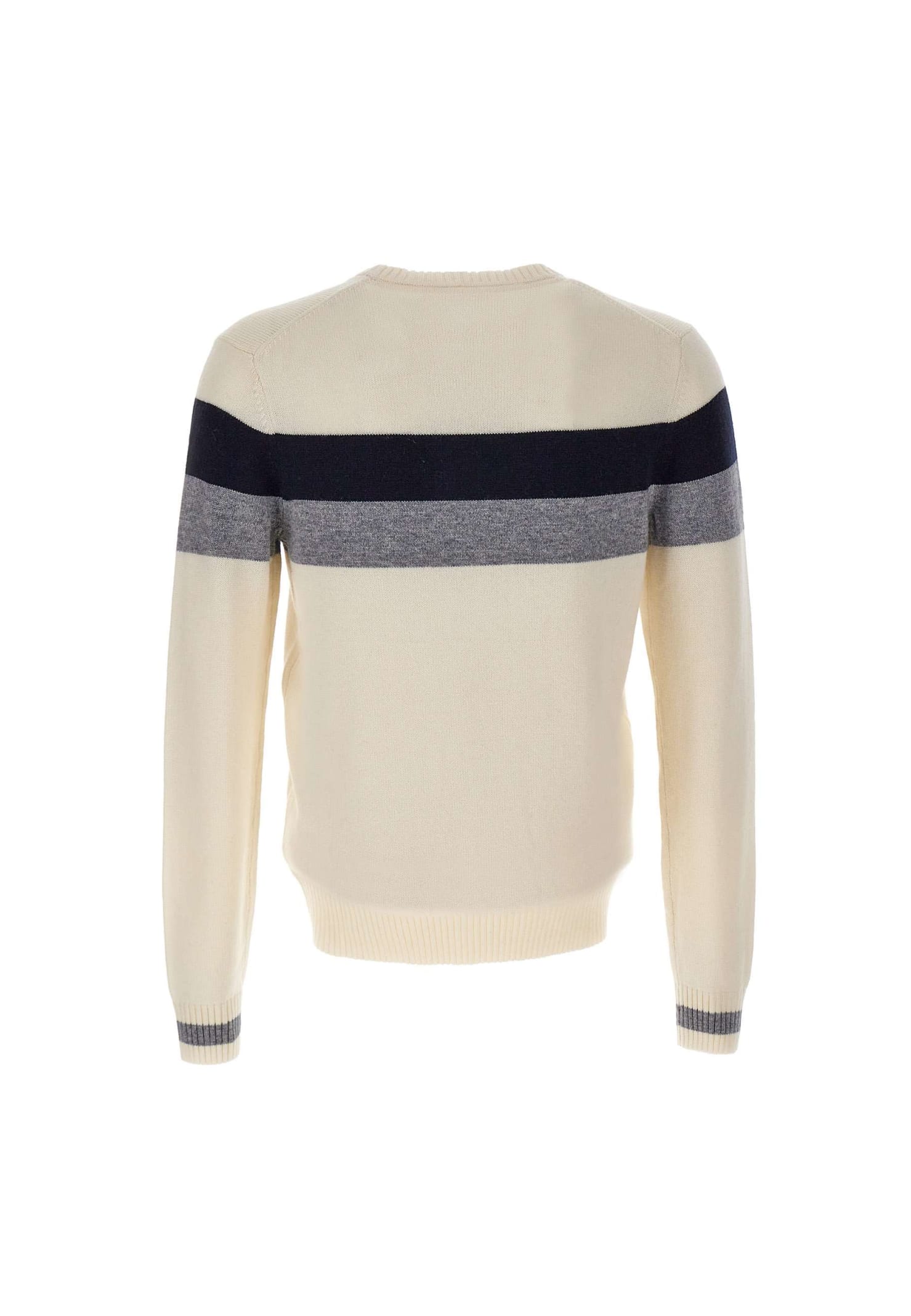 Shop Sun 68 Fancy Wool, Viscose And Cashmere Sweater Sweater In Bianco