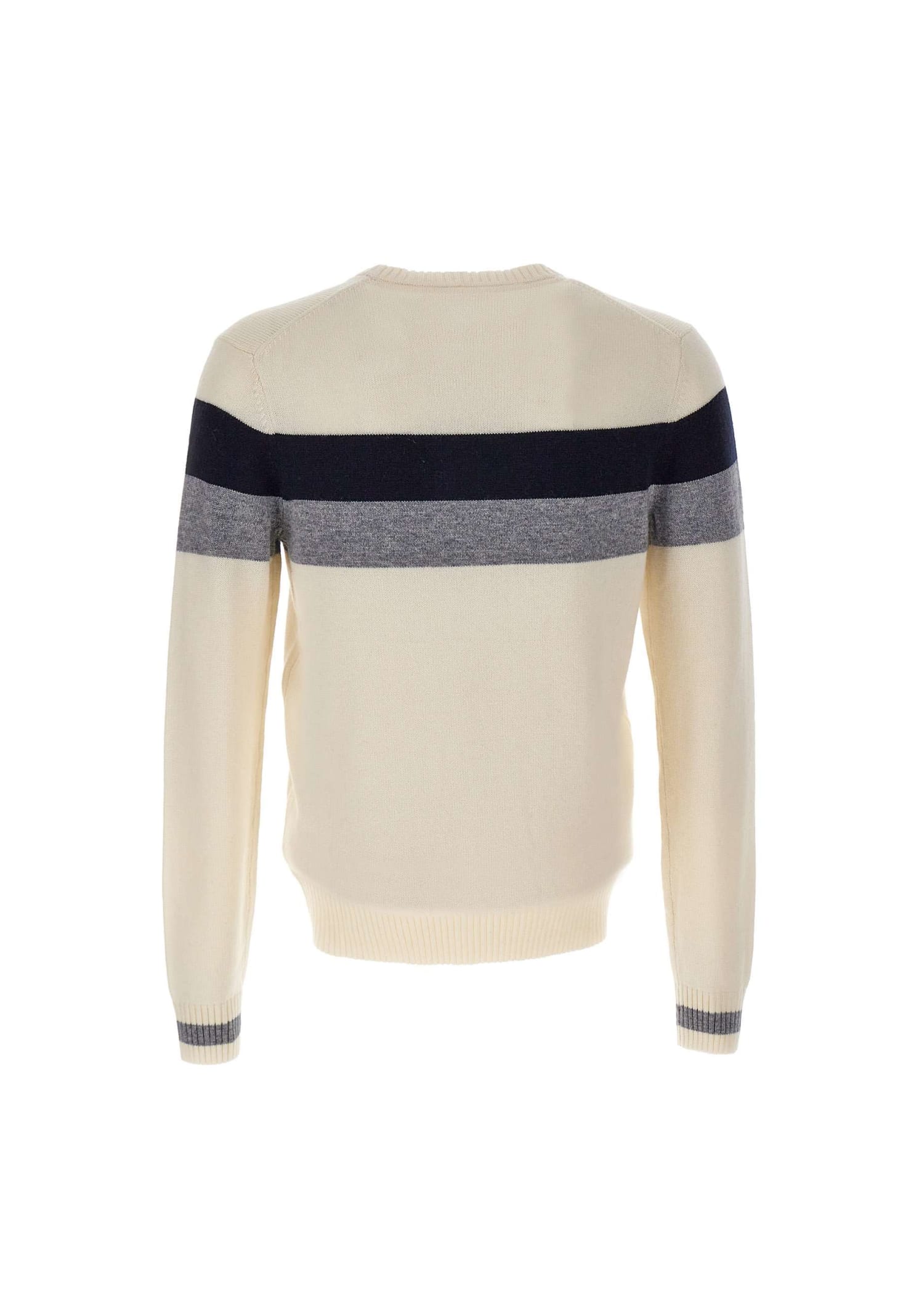 Sun 68 Fancy Wool, Viscose And Cashmere Sweater Sweater In Bianco