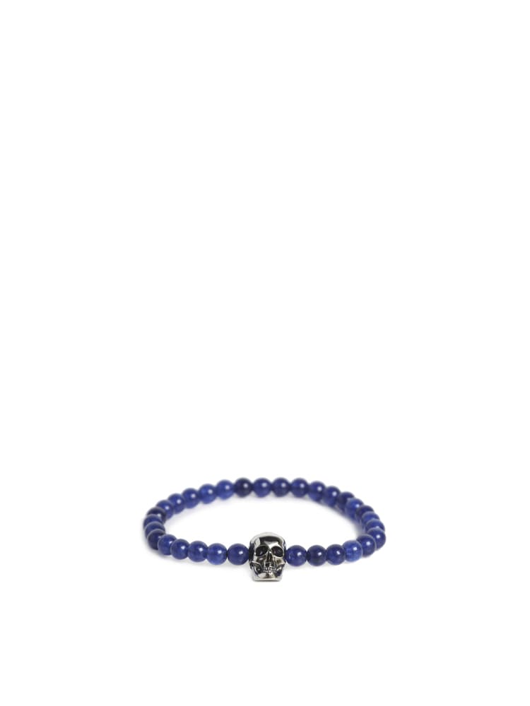 Alexander Mcqueen Skull Bracelet In Elec.blue/a.sil