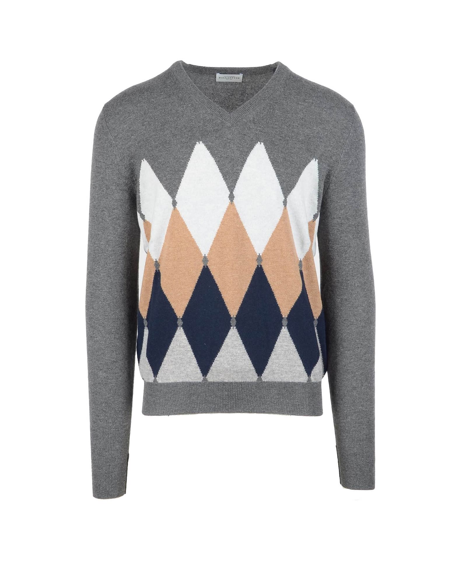 Ballantyne Mens Gray / Beige Sweater