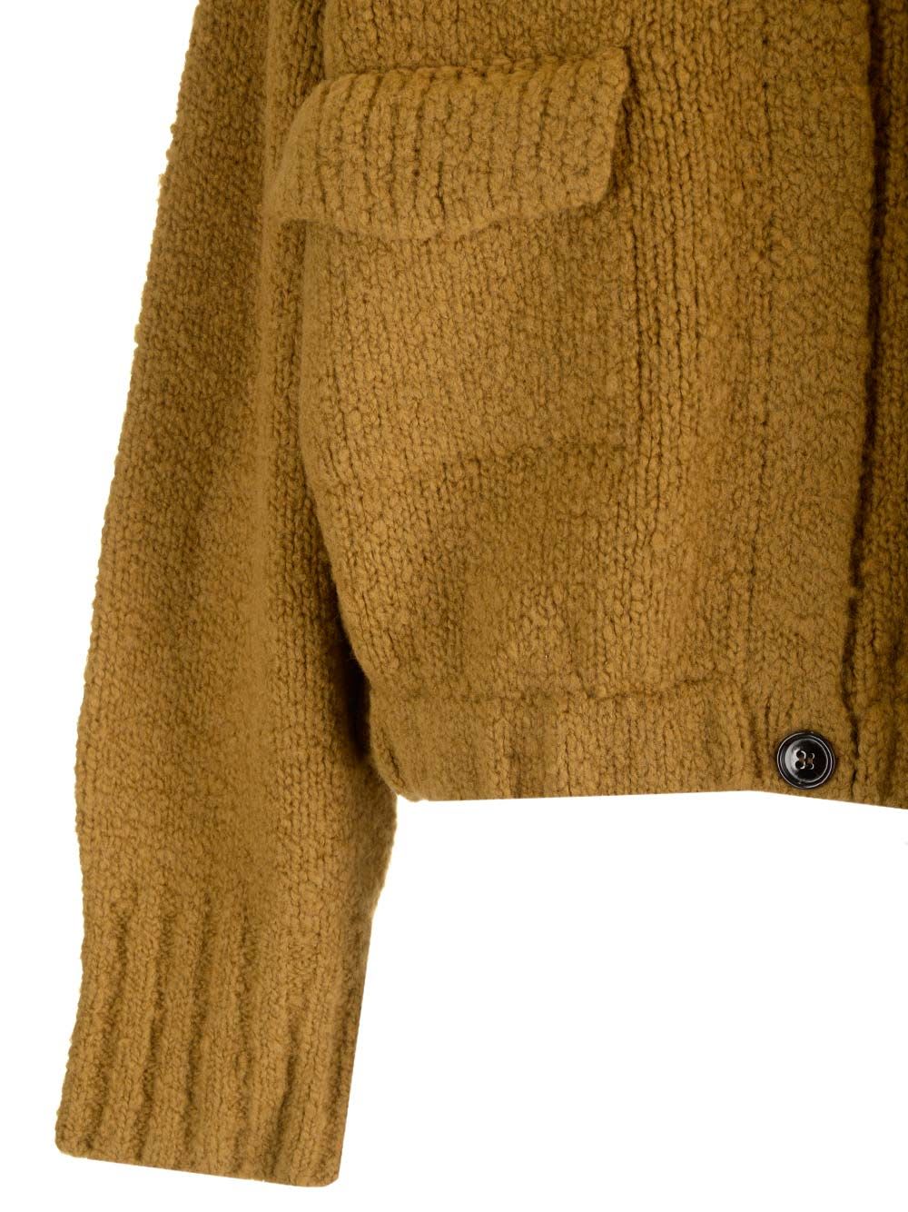 Shop Dries Van Noten Camel Wool Cardi-jacket In Brown