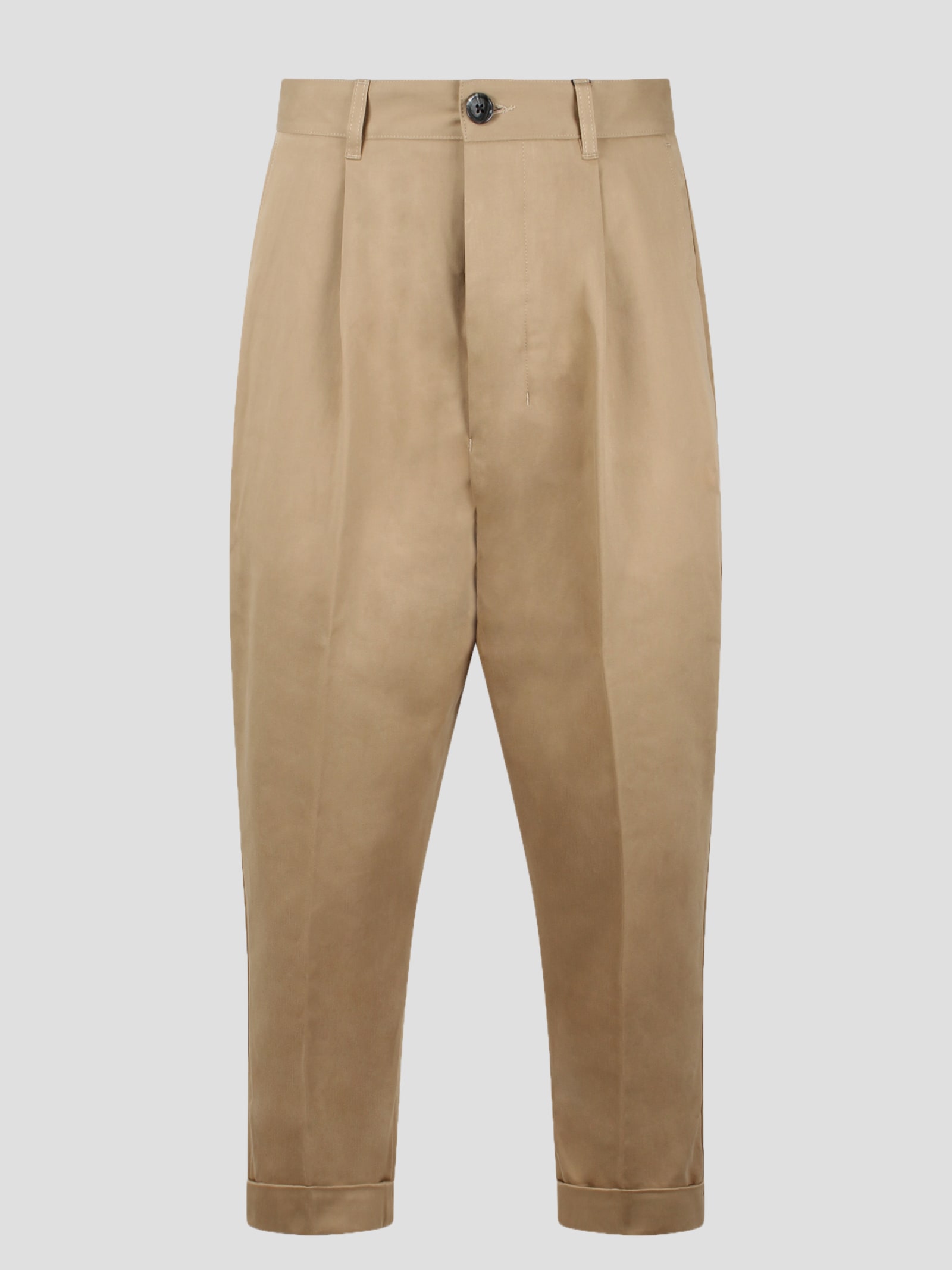 Shop Ami Alexandre Mattiussi Carrot Oversized Trousers In Light Brown