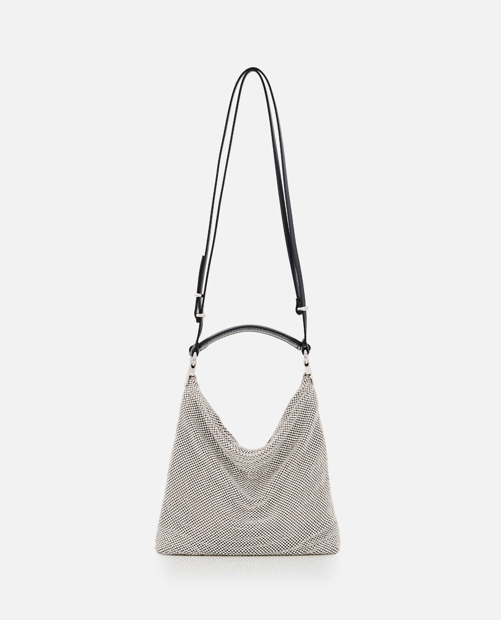 Shop Benedetta Bruzziches Bella Ciao Rhinestone Shoulder Bag In Silver