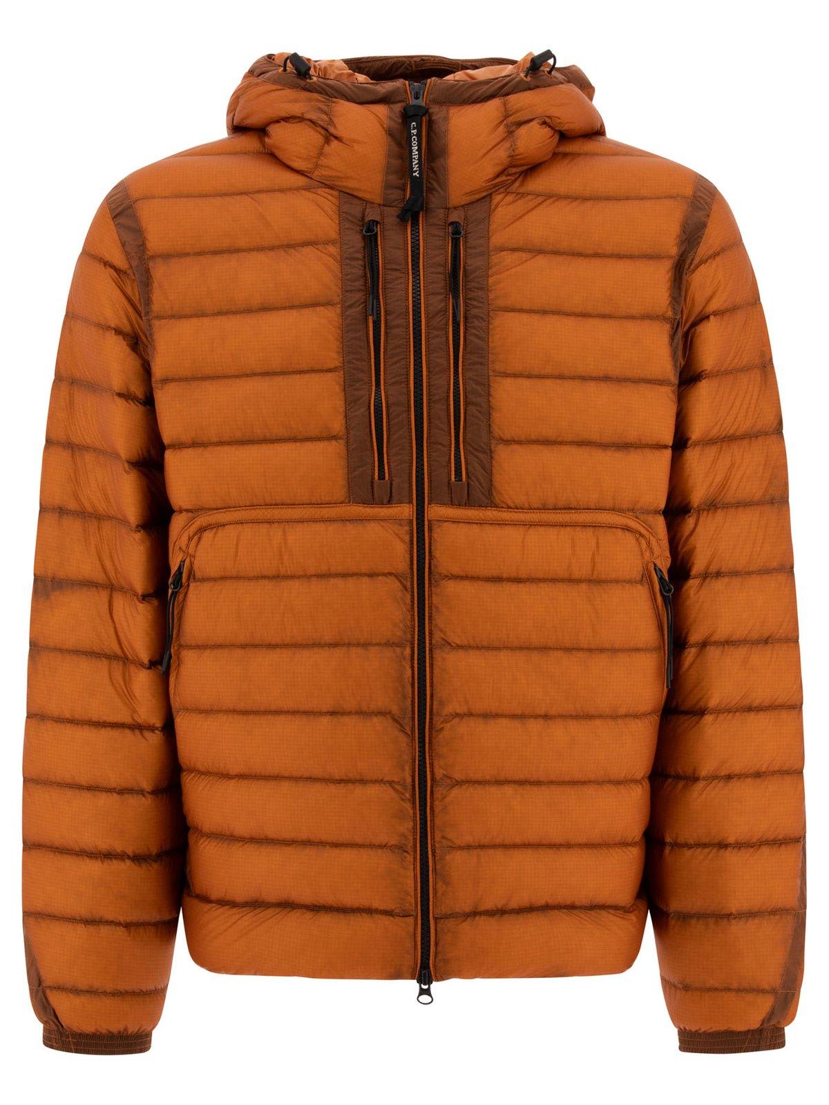 Shop C.p. Company D.d Shell Zip-up Quilted Down Jacket In Orange