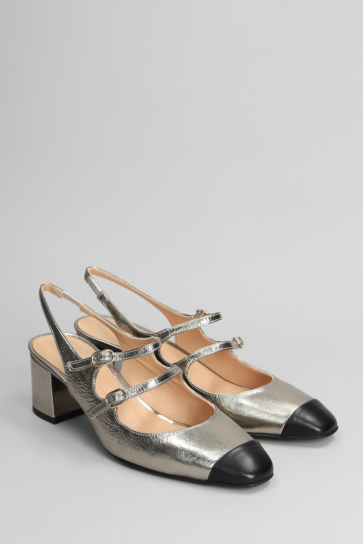 Julie Dee Pumps In Gunmetal Leather